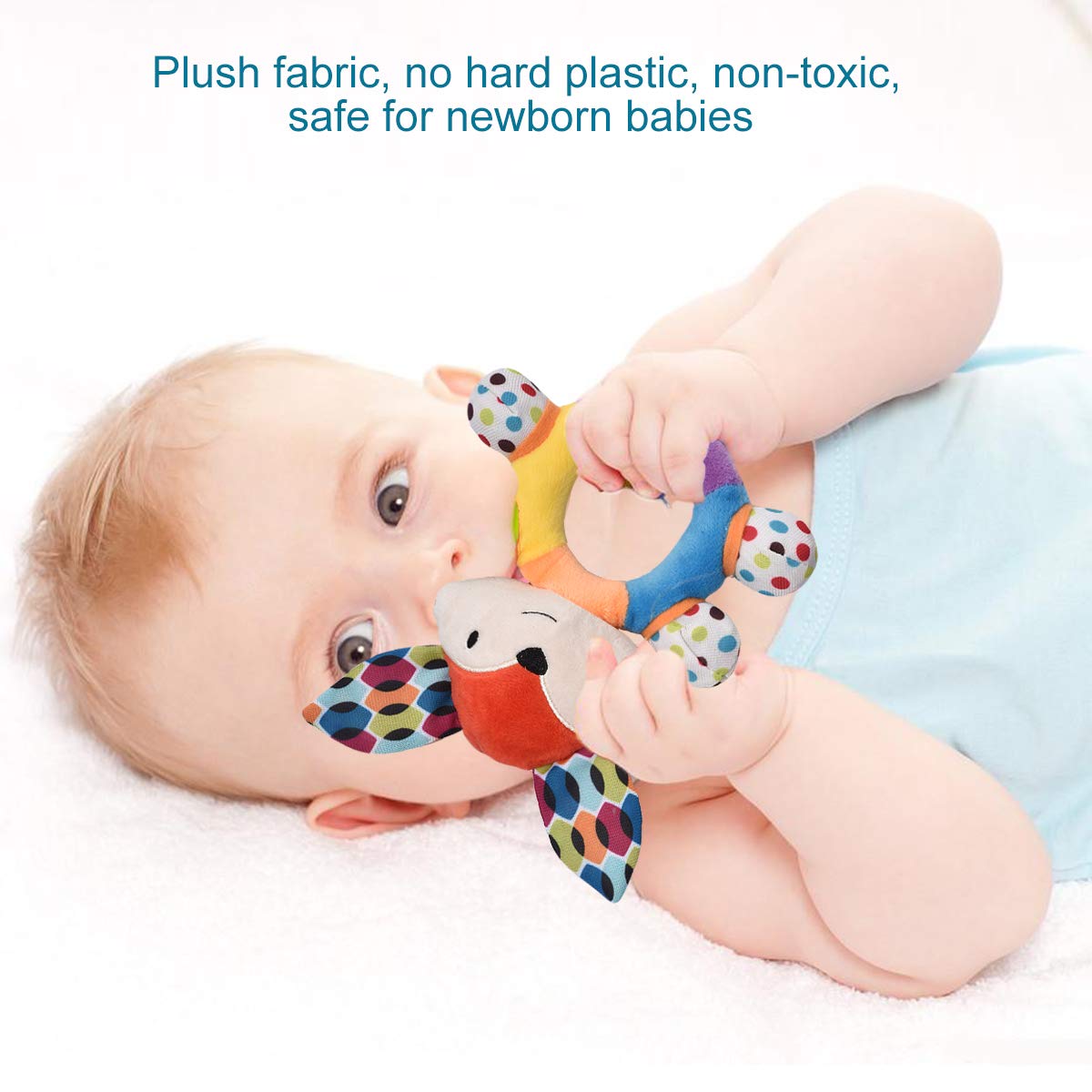 HAHA Baby teething rattle soft plush—soothing sensory play for babies