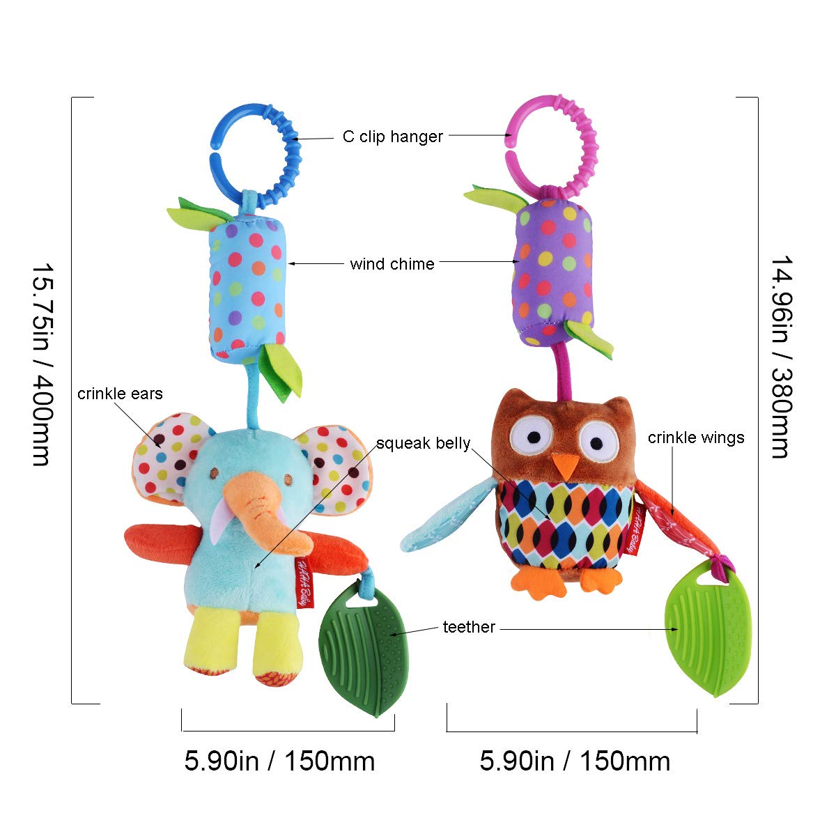 HAHA Baby Car Seat Clip for on-the-go entertainment and easy attachment to strollers.