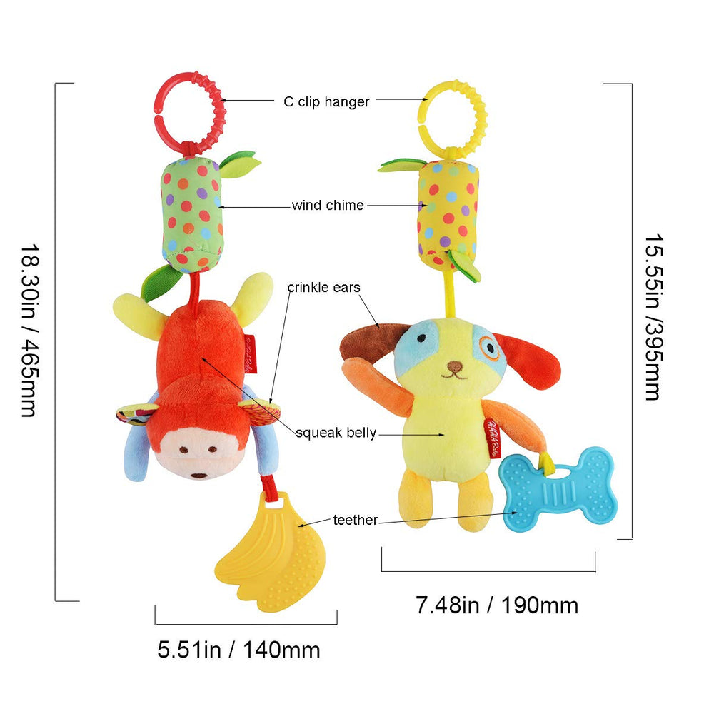 HAHA Baby Wind Chime Sound Toy provides soothing notes during stroller walks.