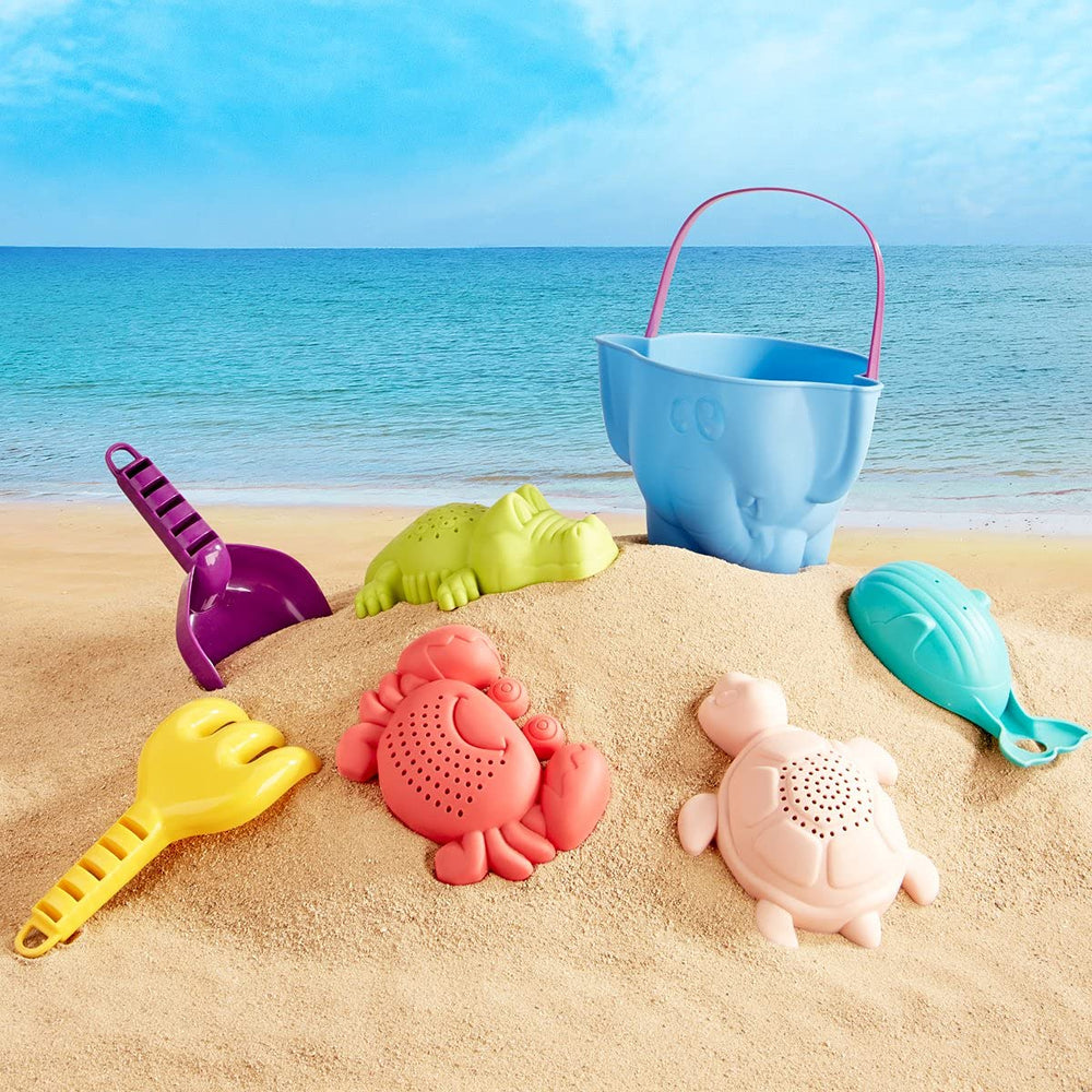 Hahaland durable BPA-free plastic closeup highlights long-lasting toy set.