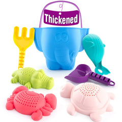 Hahaland elephant bucket sand toy for easy sand play and grip.