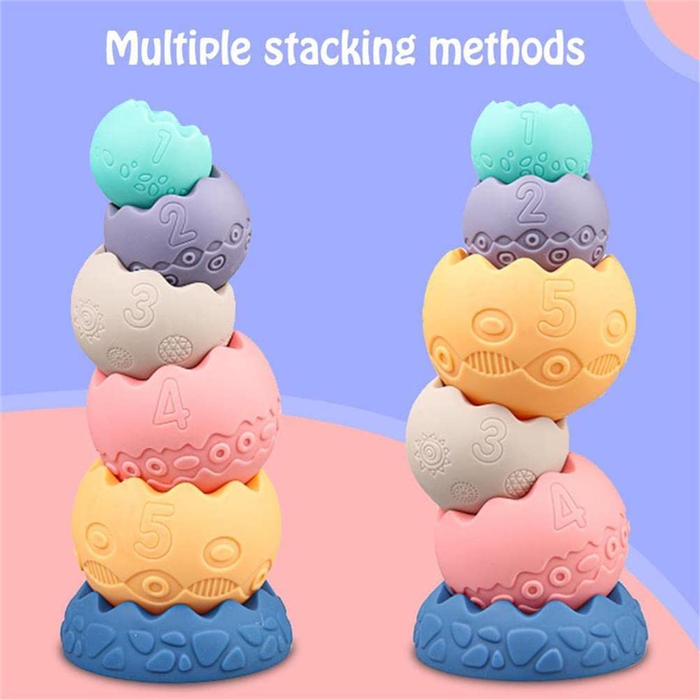HAHAone Montessori-inspired play supports early dexterity through stacking and squeezing.