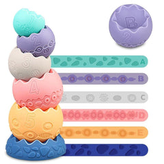 HAHAone sensory stacking base promotes balance and fine motor coordination during play.