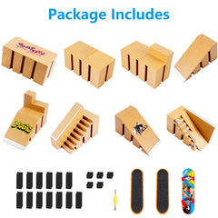 Hailey&Elijah fingerboard park kit eight ramps for varied layouts.
