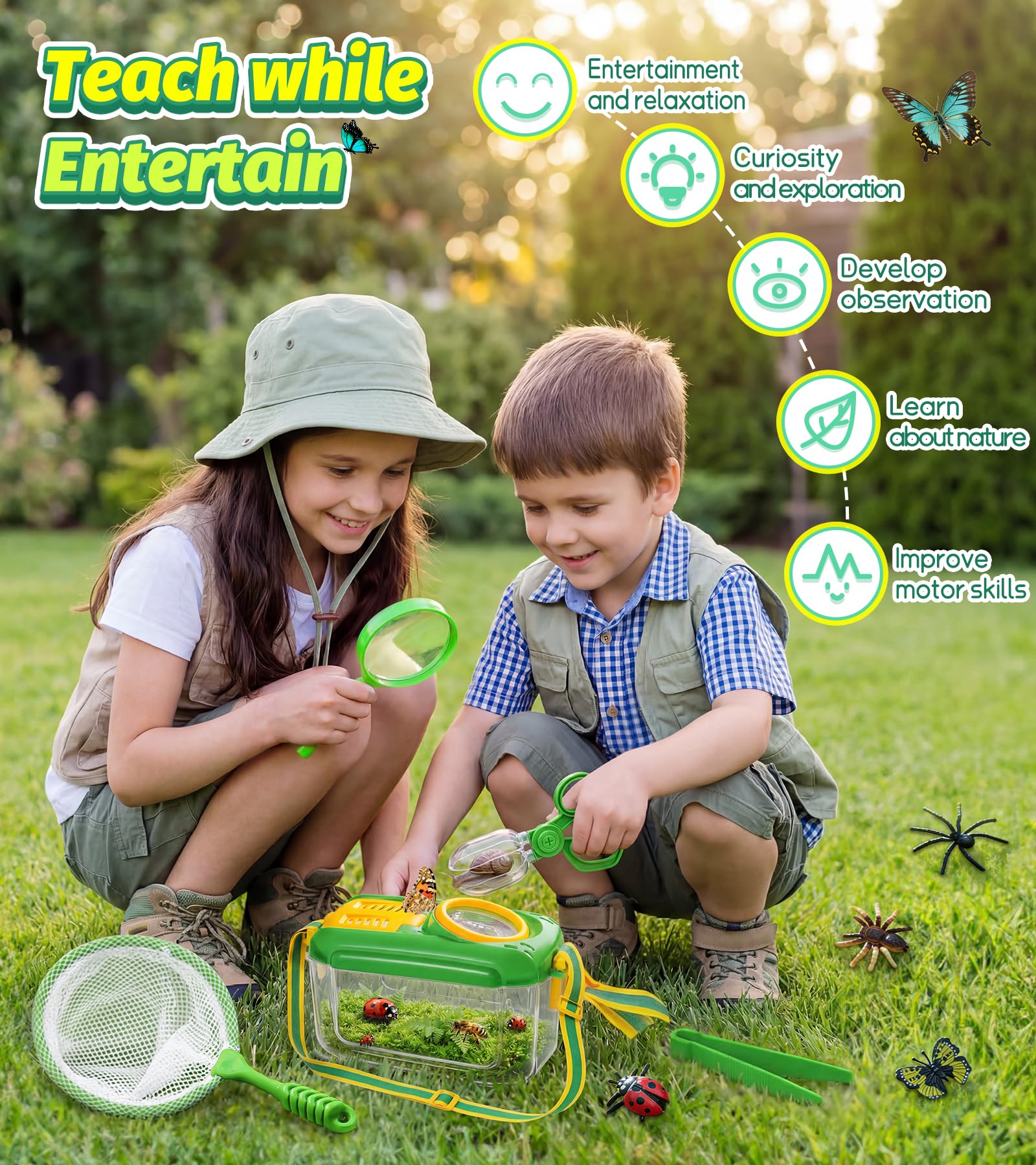 HAIMST bug habitat with adjustable strap for easy outdoor carrying