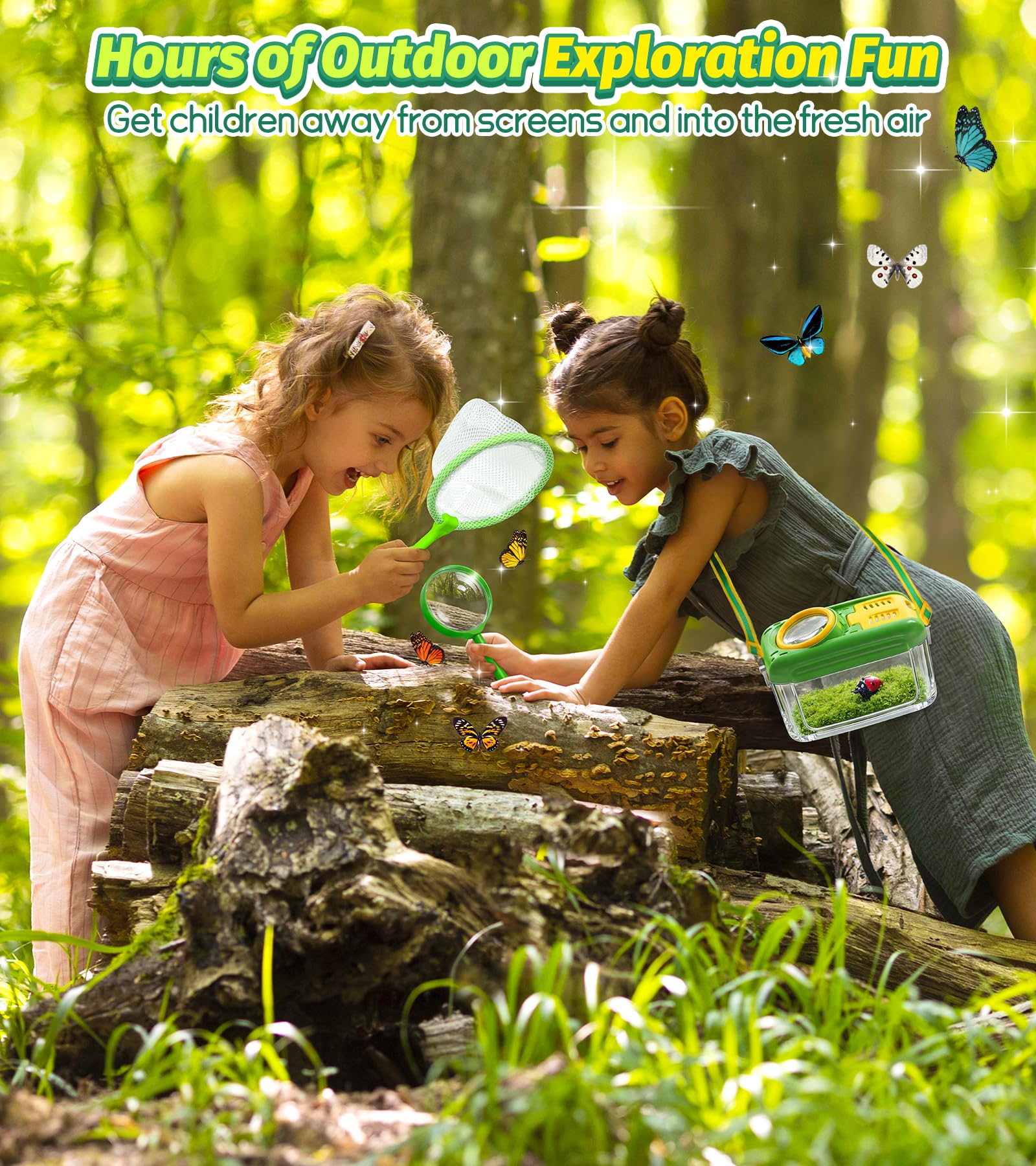 HAIMST butterfly net for kids to chase and catch safely outdoors