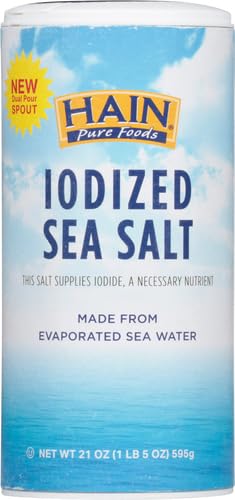 Hain iodized sea salt shaker cap enables precise seasoning