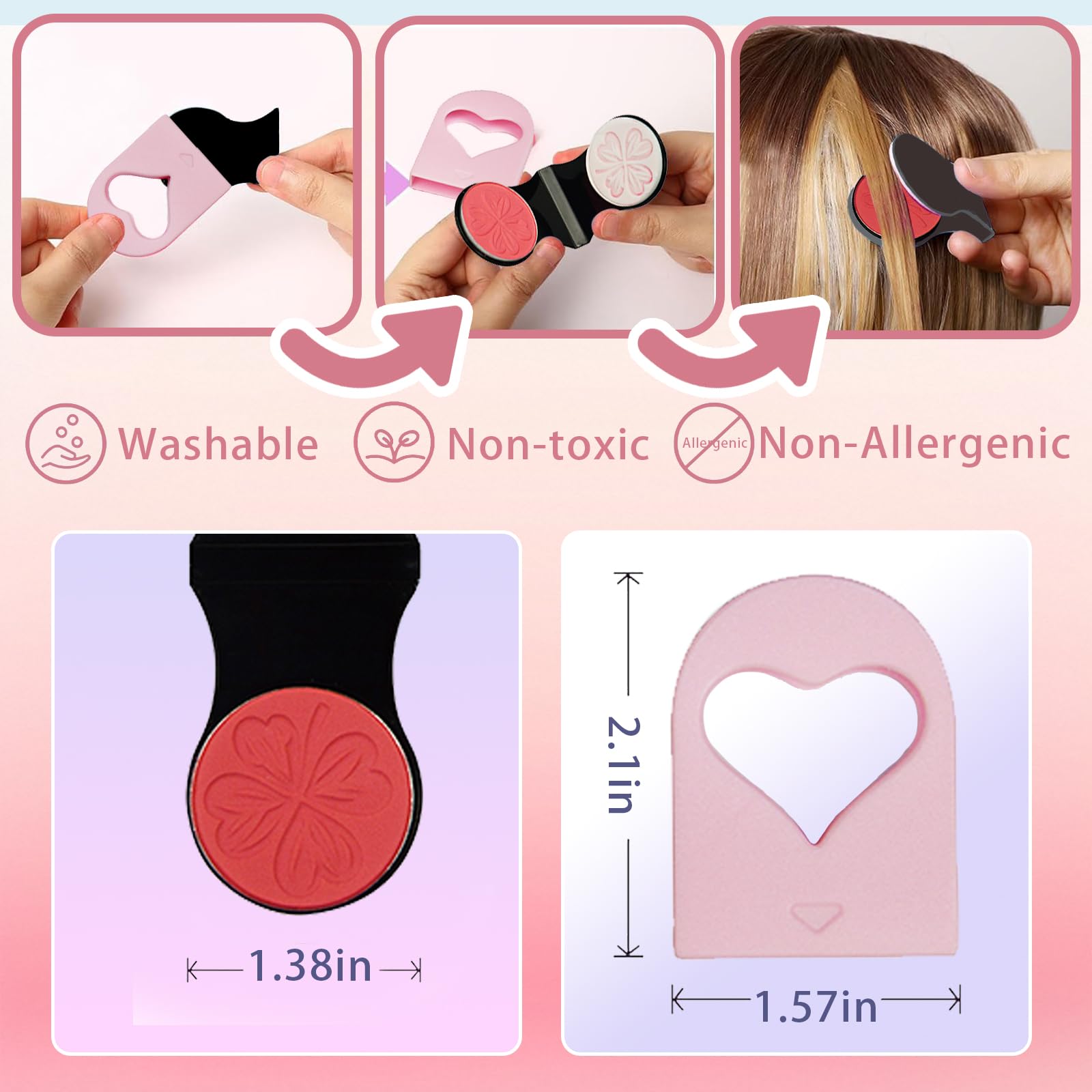 Child applying HAIOLORPRO washable hair chalk for safe, colorful fun.