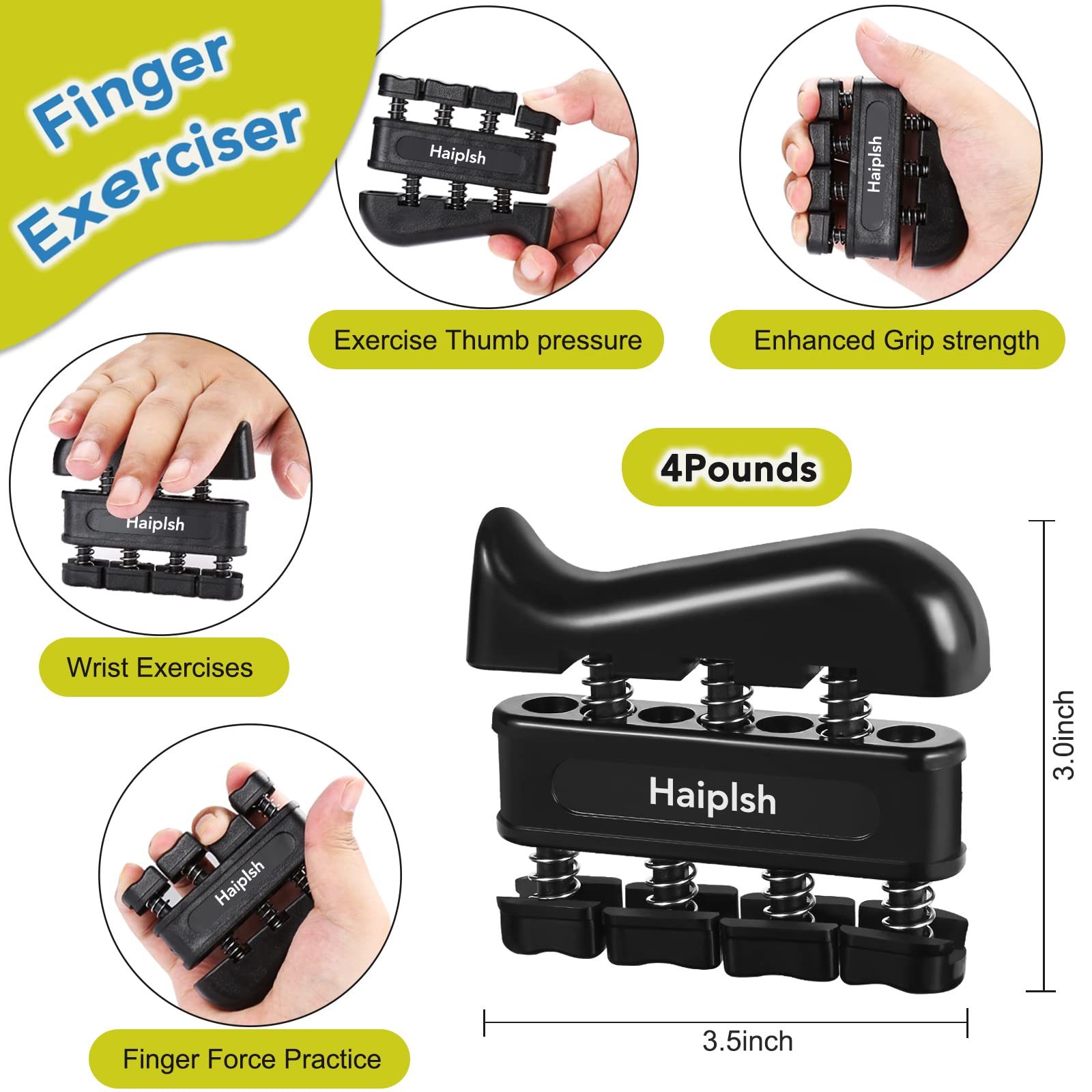 Haiplsh hand strength ring adds resistance for wrist endurance.