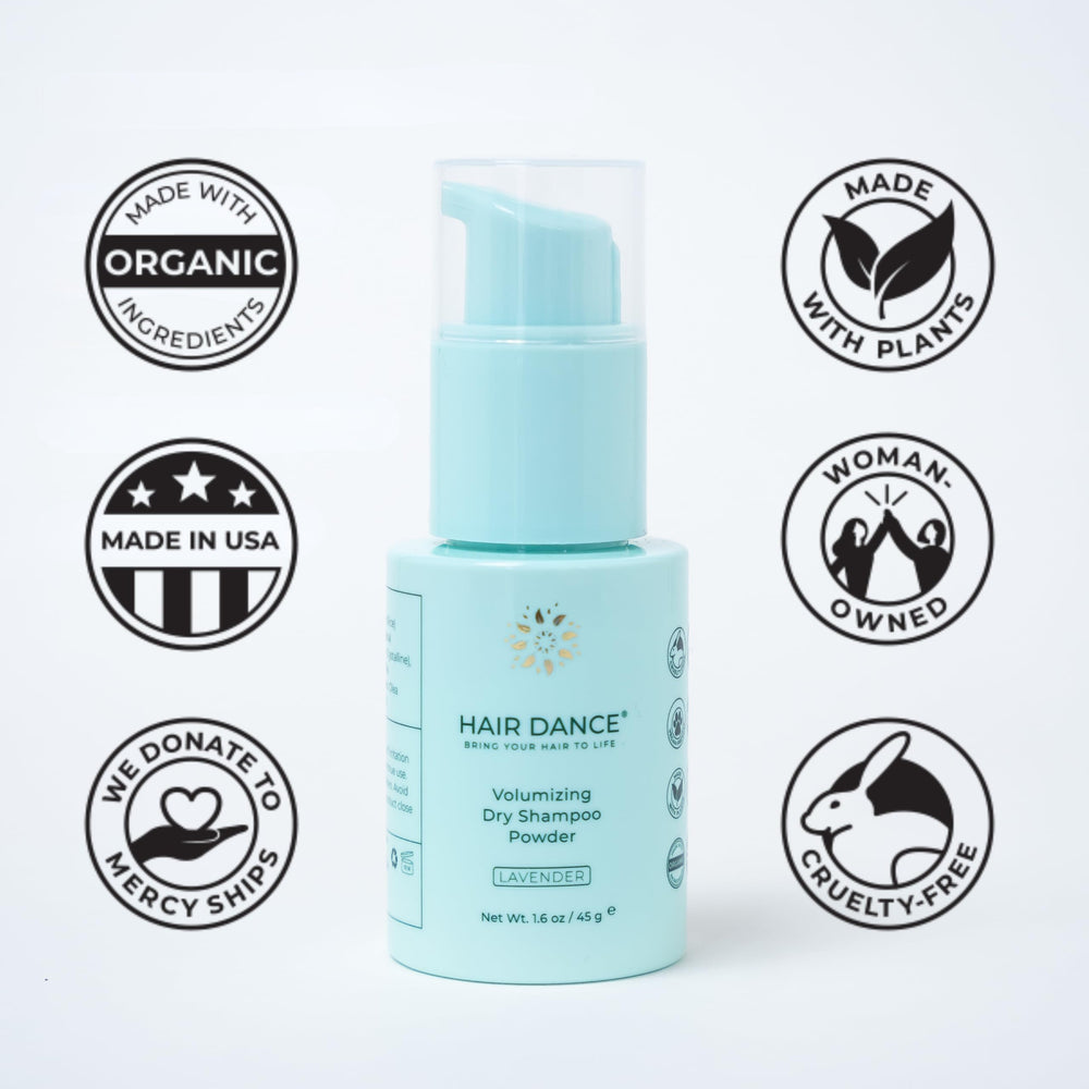 Hair Dance dry shampoo powder works with all hair colors for a seamless finish