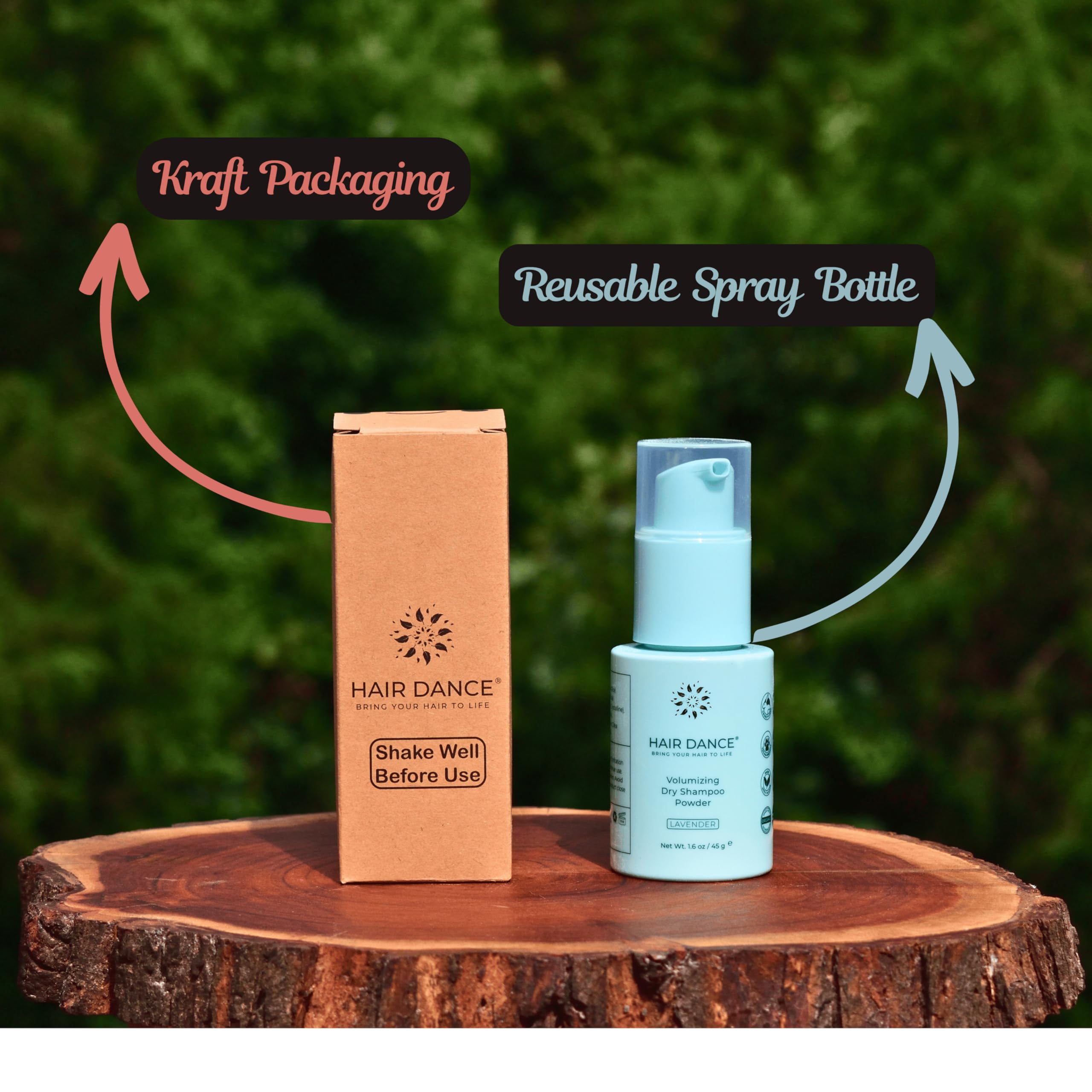Hair Dance dry shampoo powder refillable container eco-friendly option