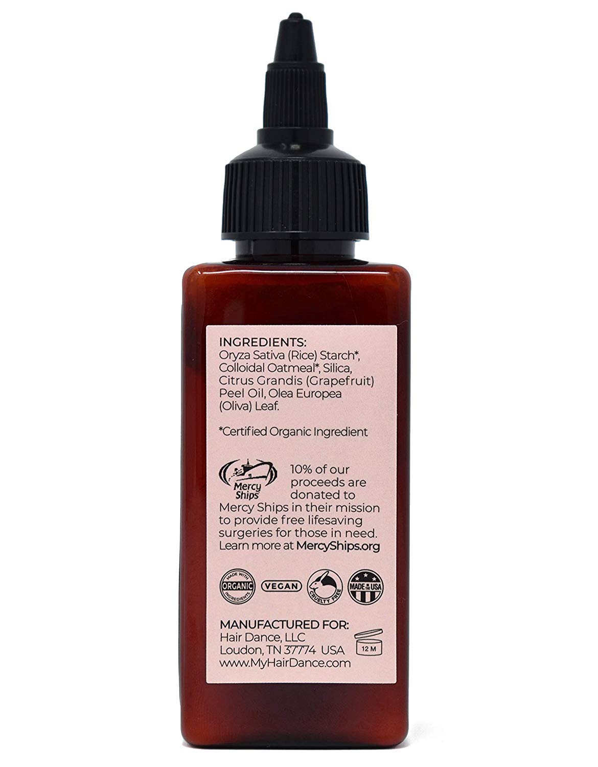 Hair Dance powder-dispense-cap ensures controlled application at the roots