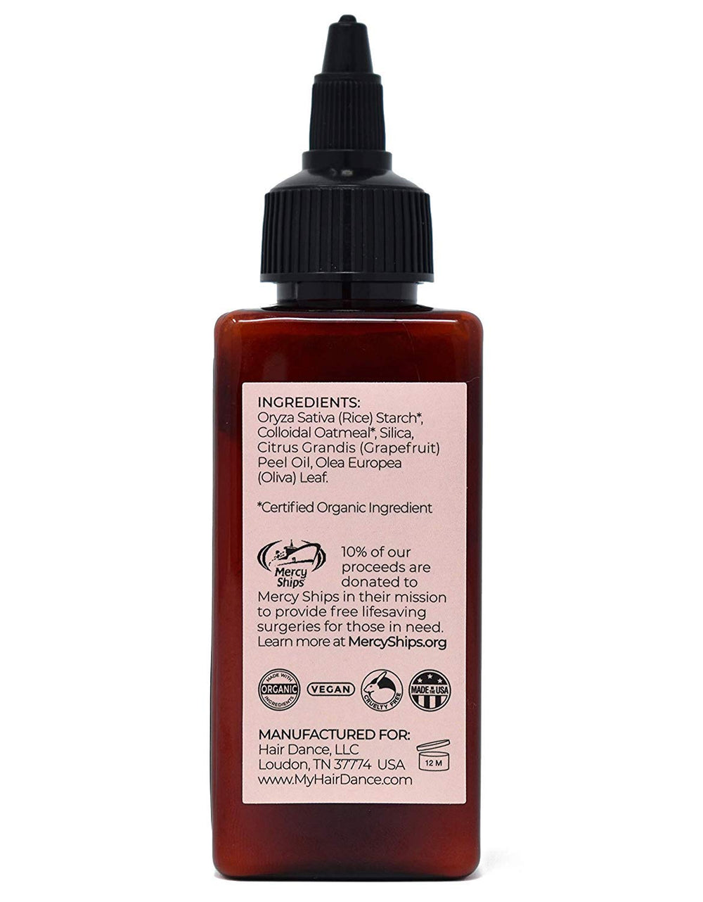 Hair Dance powder-dispense-cap ensures controlled application at the roots