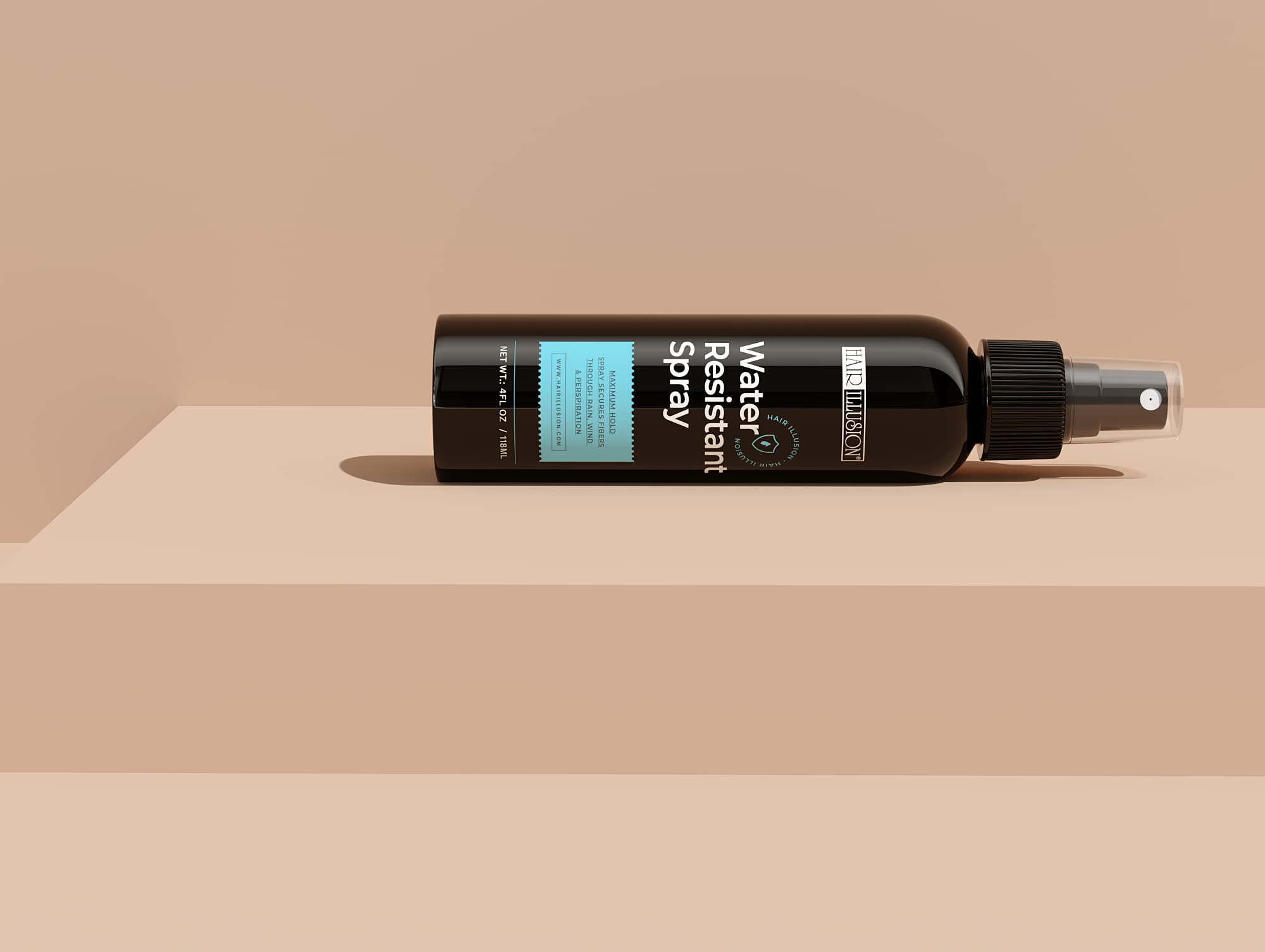 Hair Illusion model applying spray on wet hair for quick refresh.