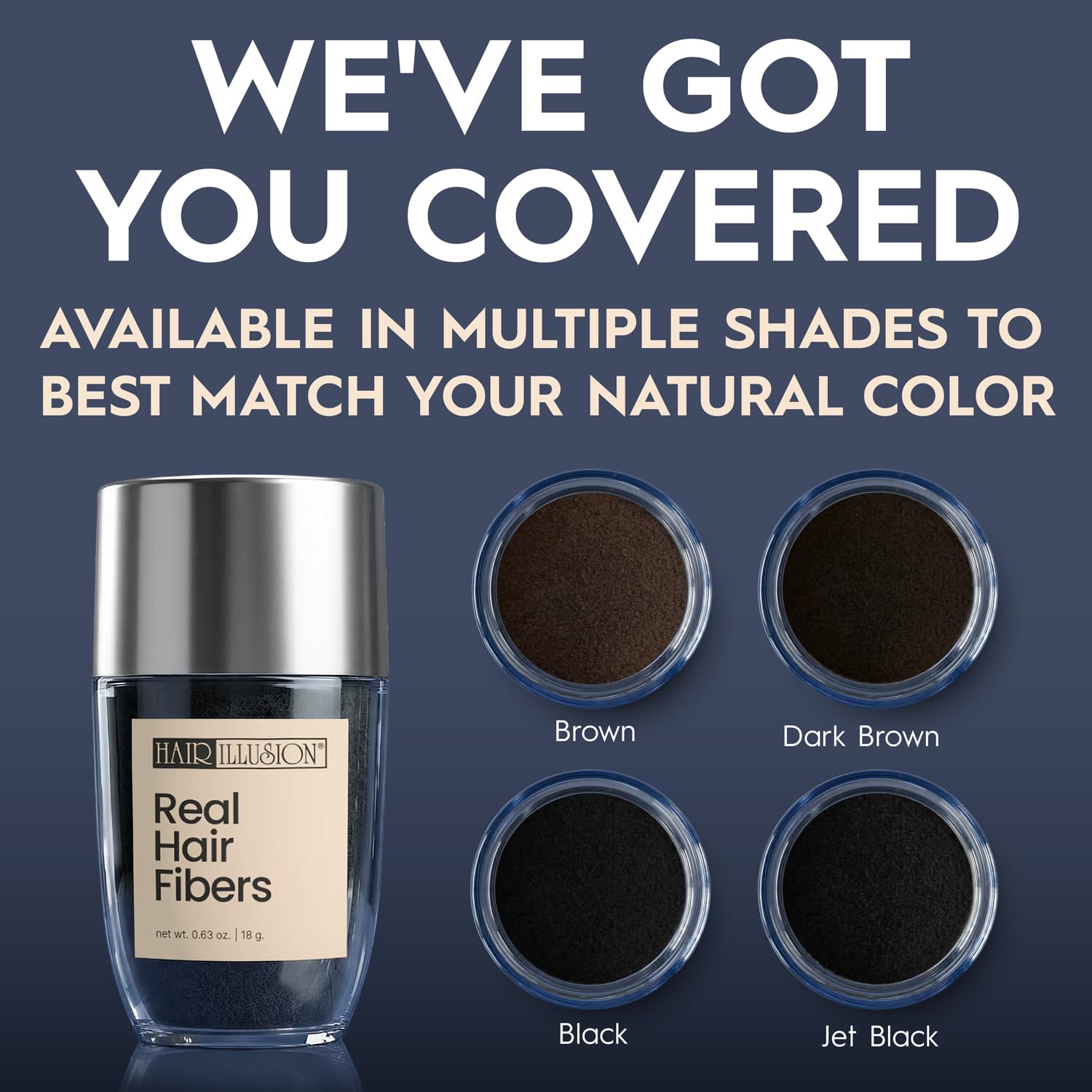 Hair Illusion patchy beard coverage with natural fibers for a cleaner look.