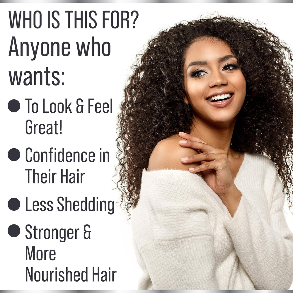 Hair Thickness Maximizer capsules close-up showing easy-to-swallow softgels.