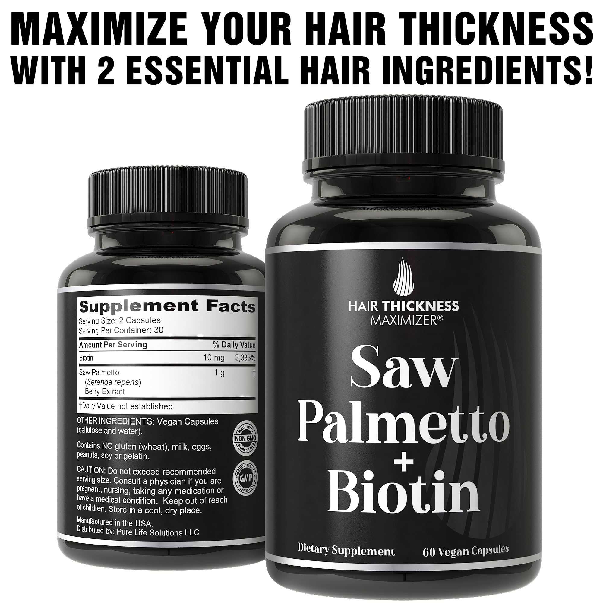 Hair Thickness Maximizer purified ingredients emphasize safety and purity