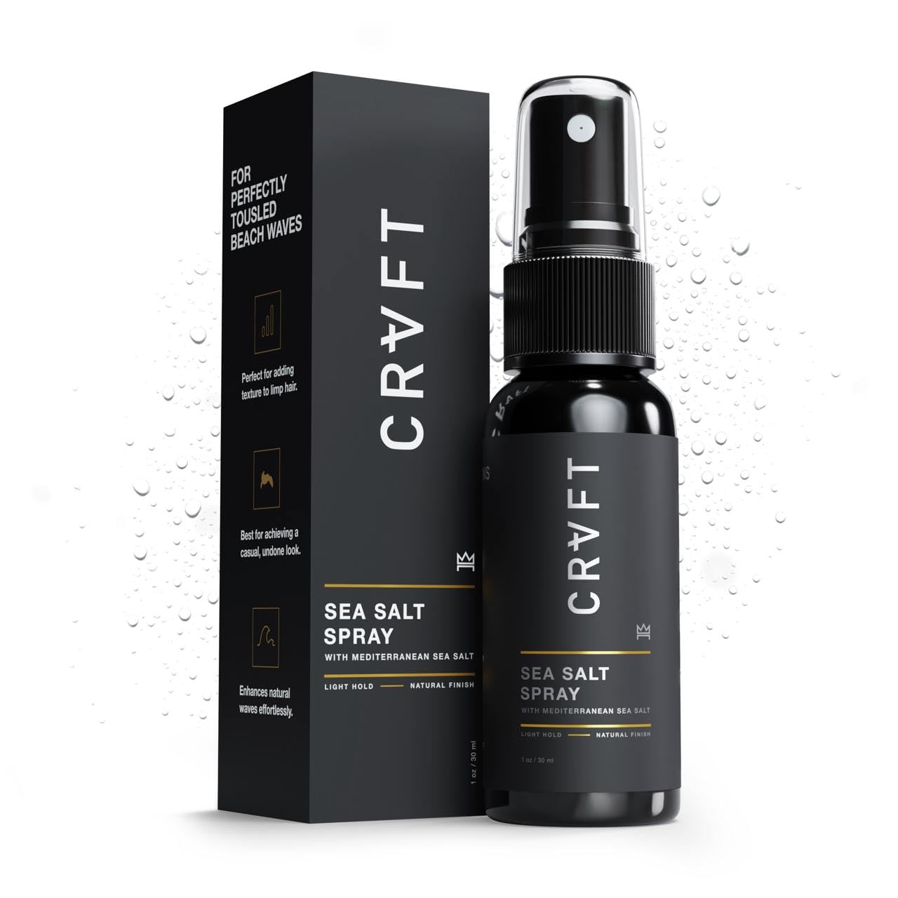 Hair Craft Co. CRVFT Sea Salt Spray bottle for natural beachy texture.