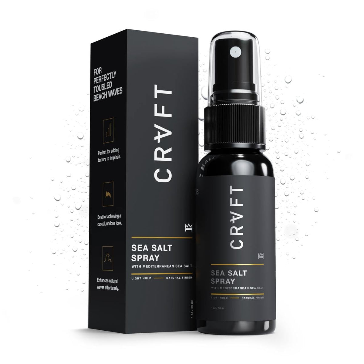 Hair Craft Co. CRVFT Sea Salt Spray bottle for natural beachy texture.