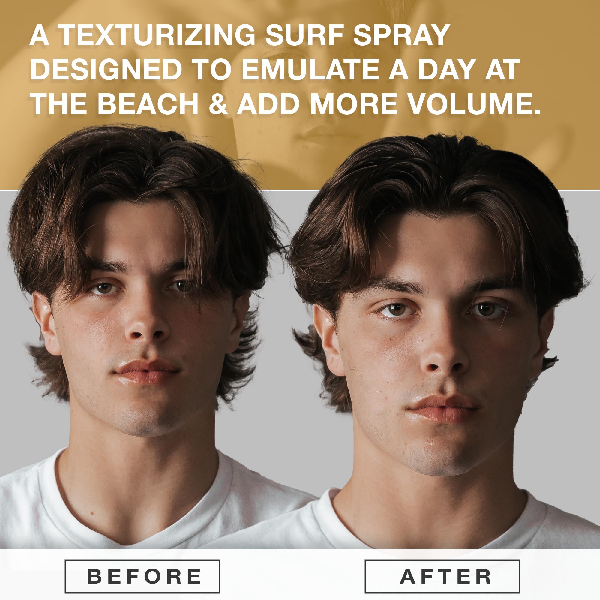 Hair Craft Co CRVFT Sea Salt Spray highlights shoulder-length waves for natural texture.
