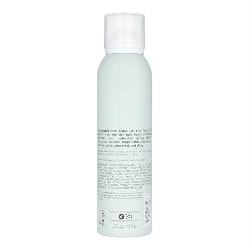 Hairitage Argan Oil Heat Protectant Spray mist for even application before styling