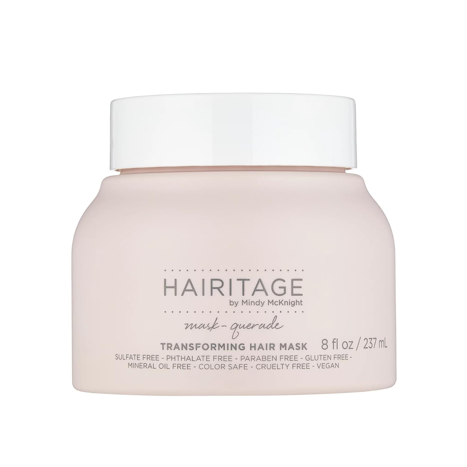 Hairitage Hydrating Argan Oil Hair Mask bottle pouring for deep moisture and frizz control