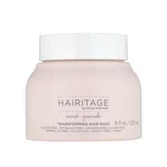 Hairitage Hydrating Argan Oil Hair Mask bottle pouring for deep moisture and frizz control