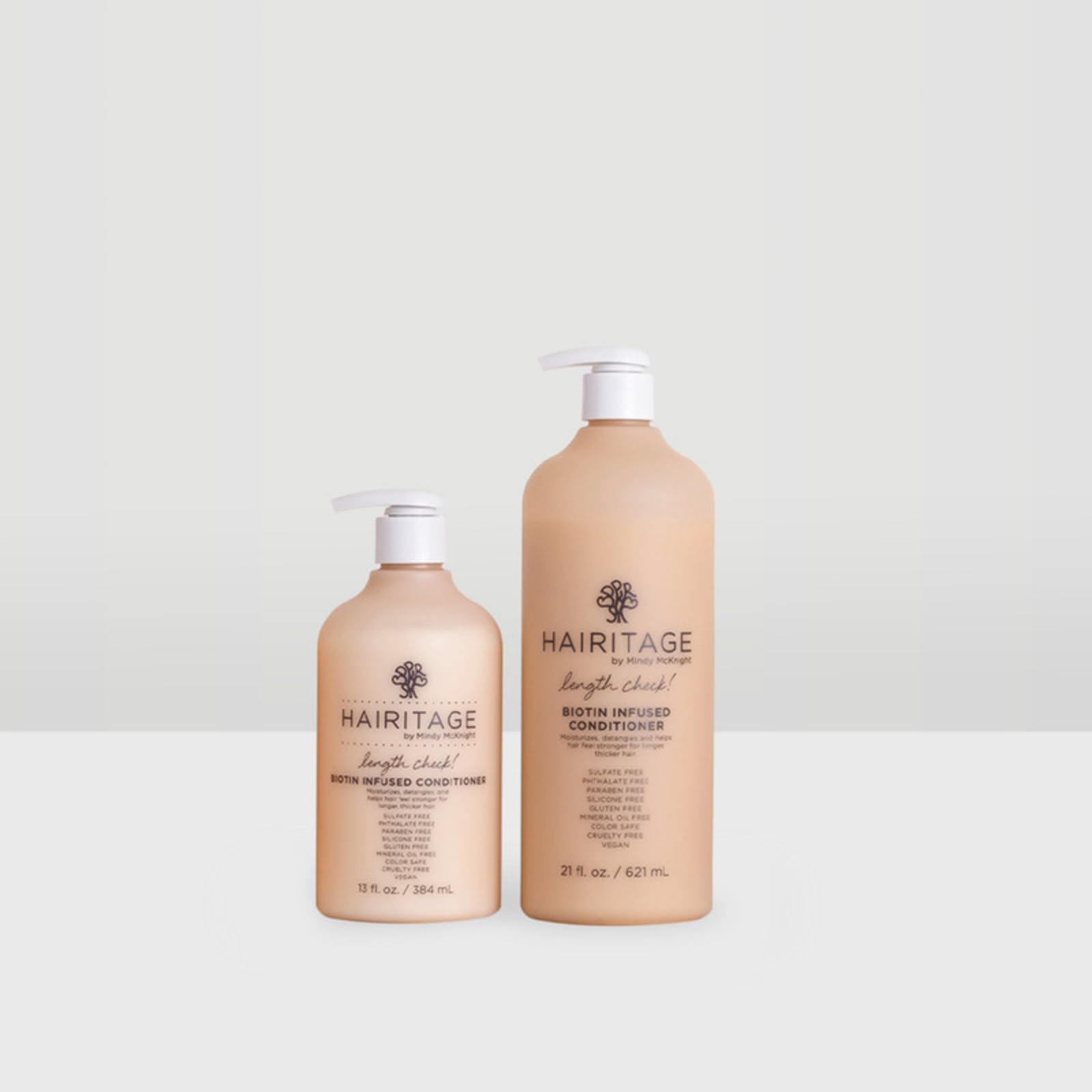 Hairitage vegan formula packaging emphasizes cruelty-free hair care.