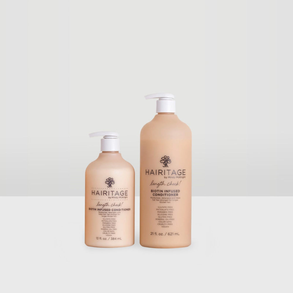 Hairitage vegan formula packaging emphasizes cruelty-free hair care.