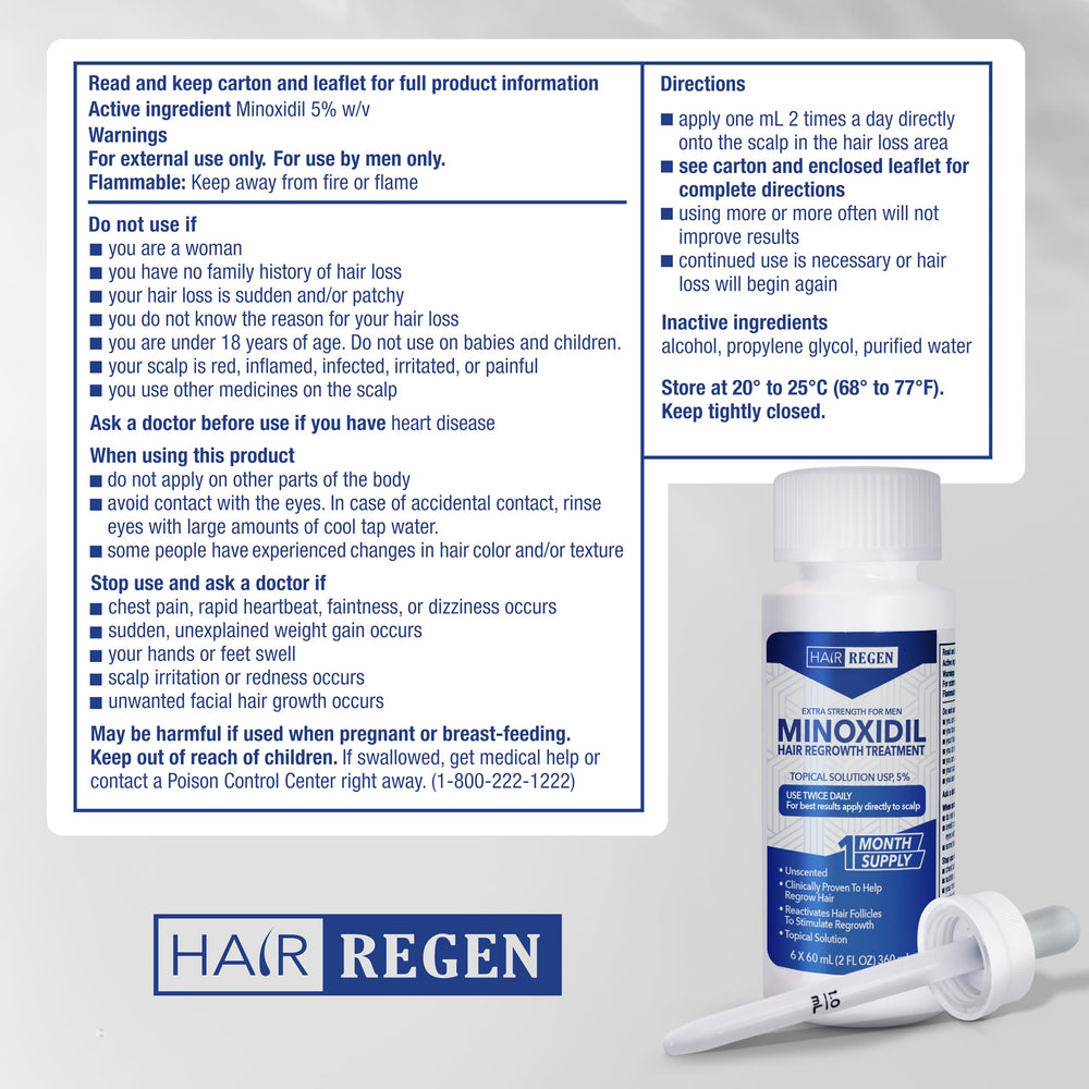 Hair Regen upright storage on shelf for proper care.