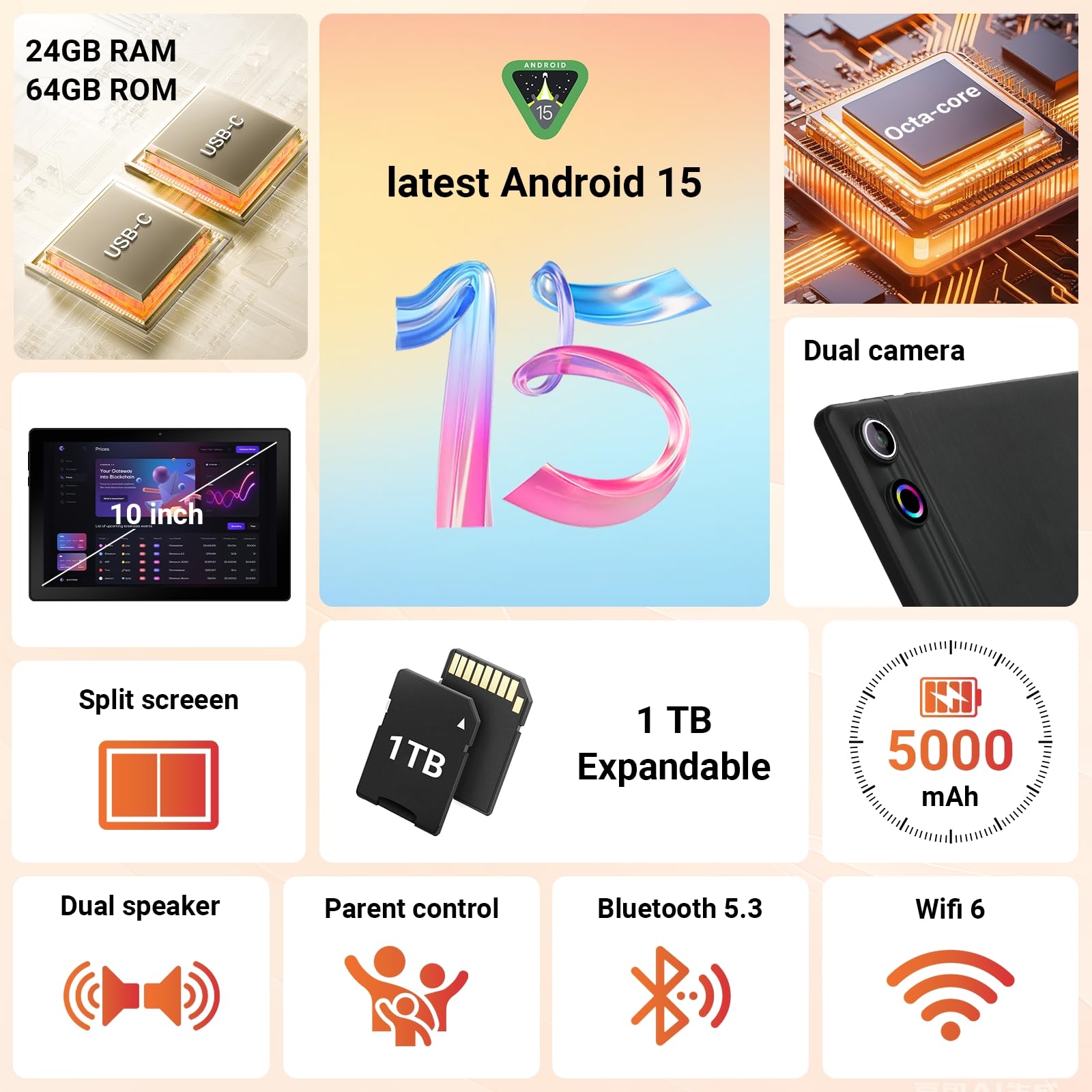 Hakaug IPS HD display close-up emphasizing bright, vivid visuals for streaming.