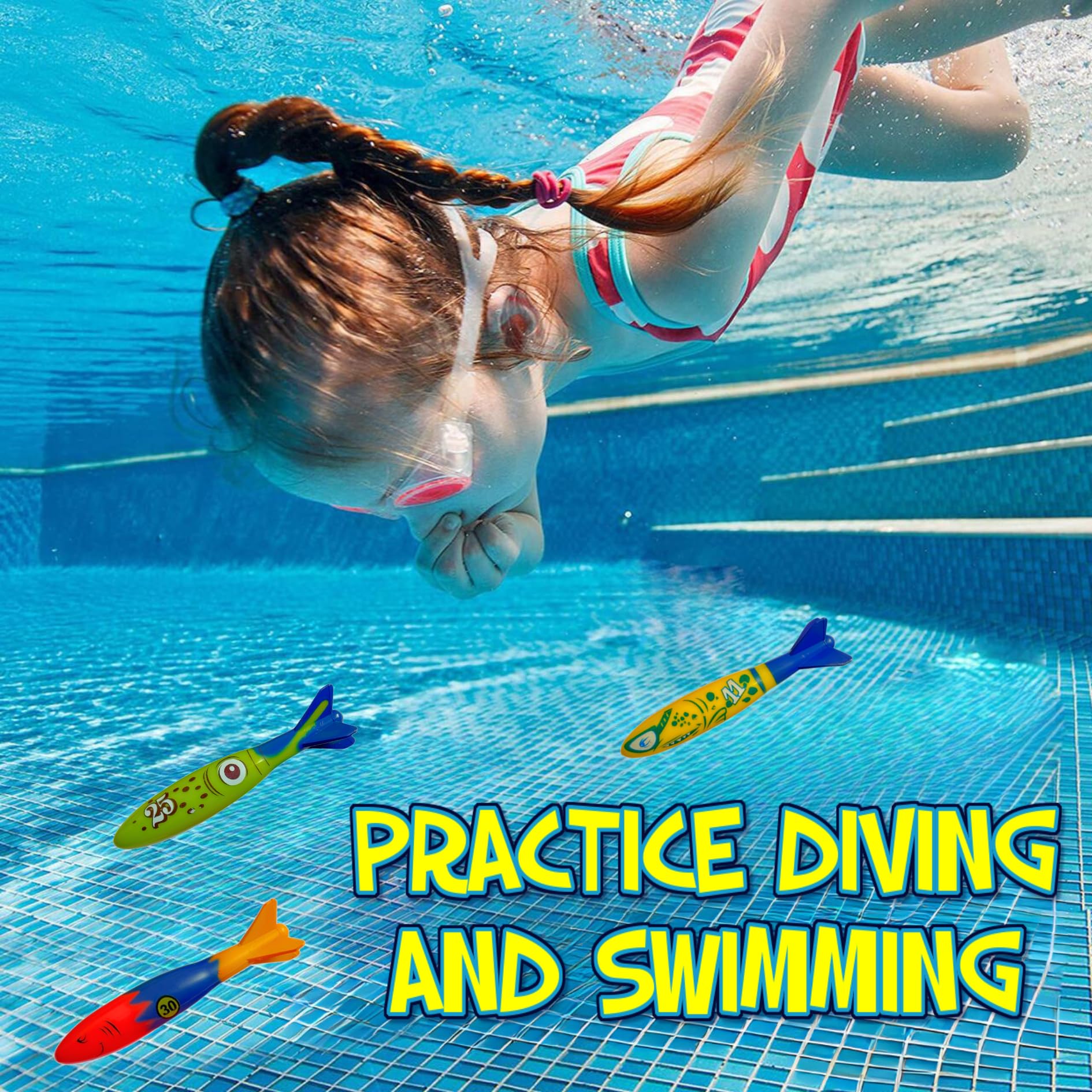 Kids enjoying Haktoys swimming pool play with dive rings