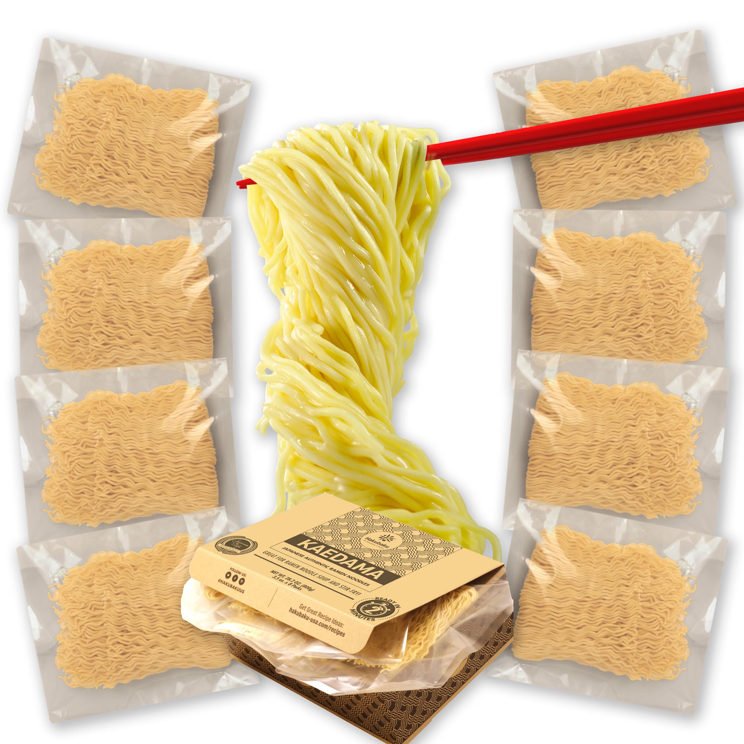 Hakubaku ramen noodles wave texture showcases authentic bite and sauce-holding qualities.