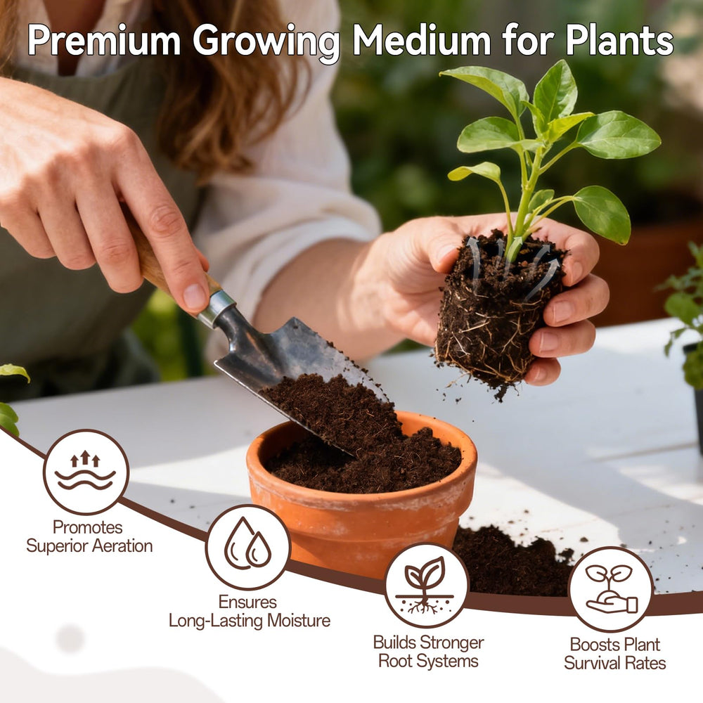 Halatool indoor plants thriving in well-drained soil from coir pellets