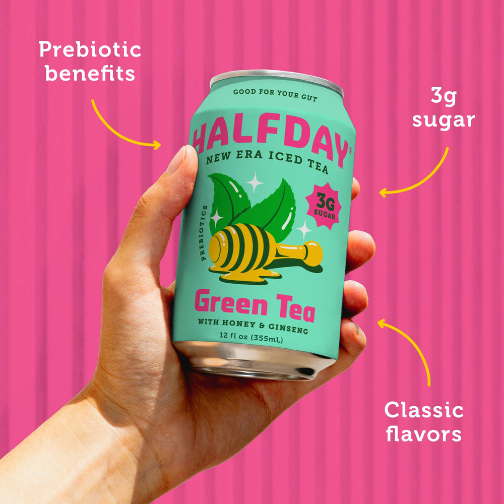 Halfday fridge display suggests easy, grab-and-go cold refreshment.
