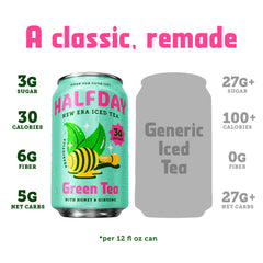 Halfday with ice in a glass presents a crisp, refreshing serving.
