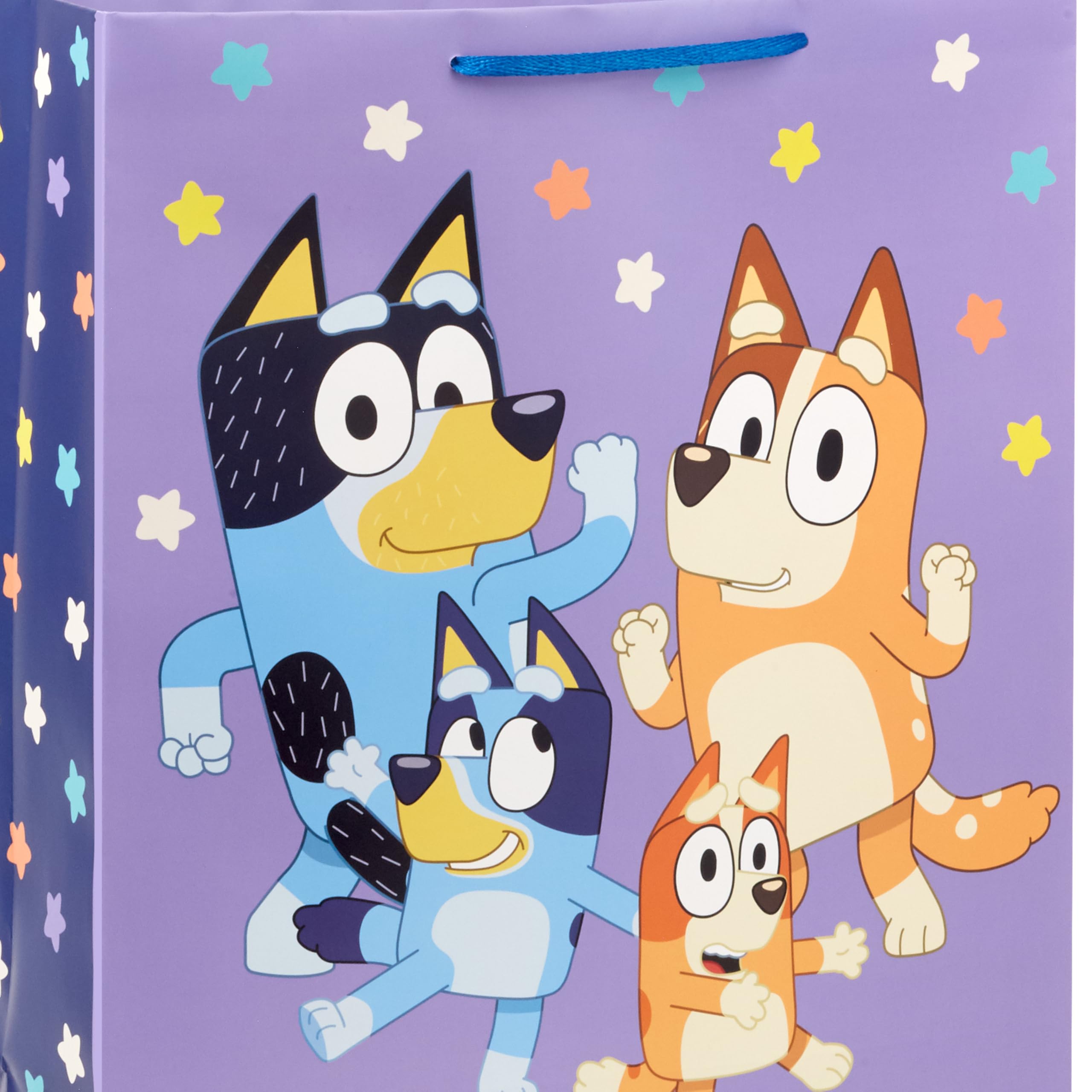 Hallmark Bluey gift bag set, front view extra large.