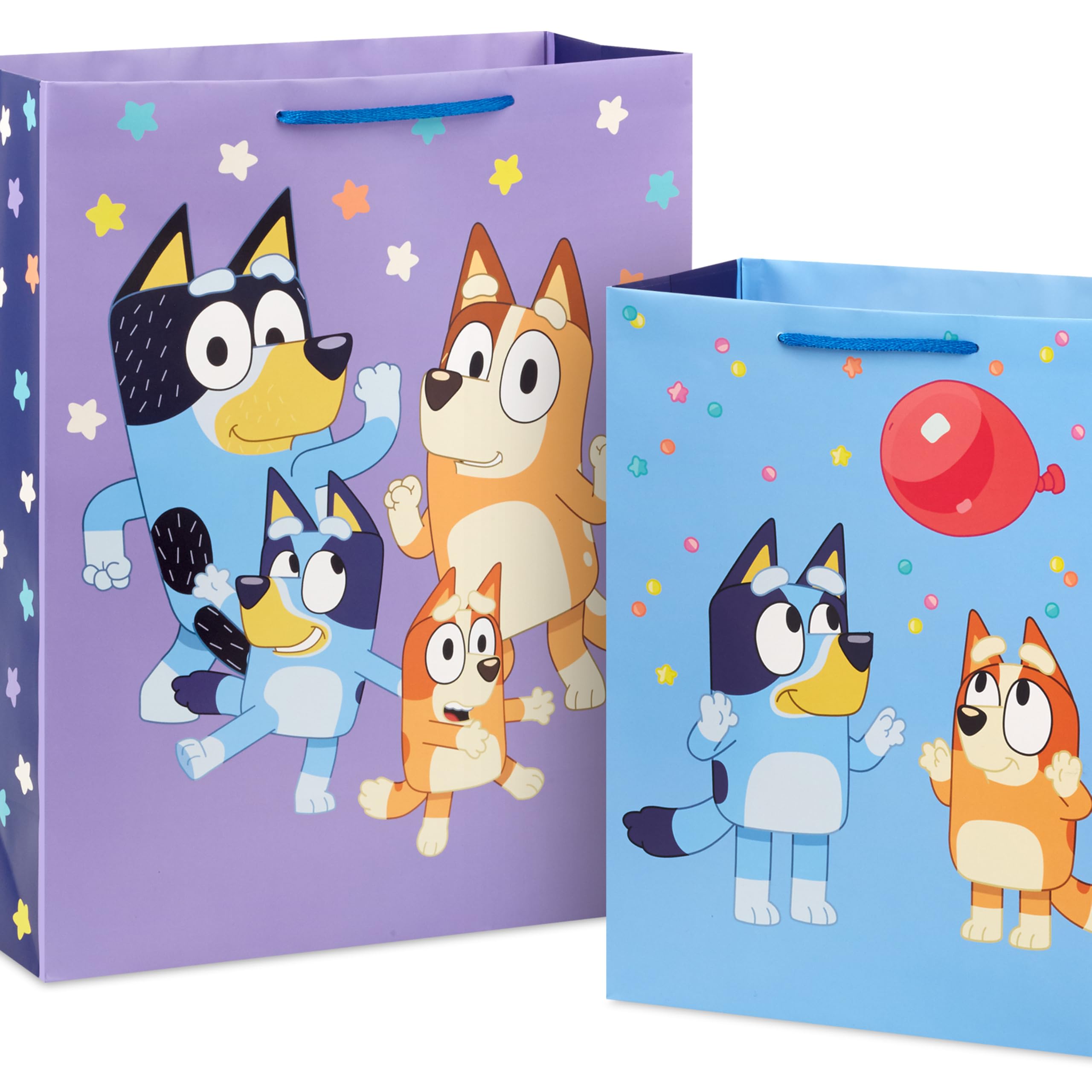 Hallmark Bluey gift bag side view of extra large bag.