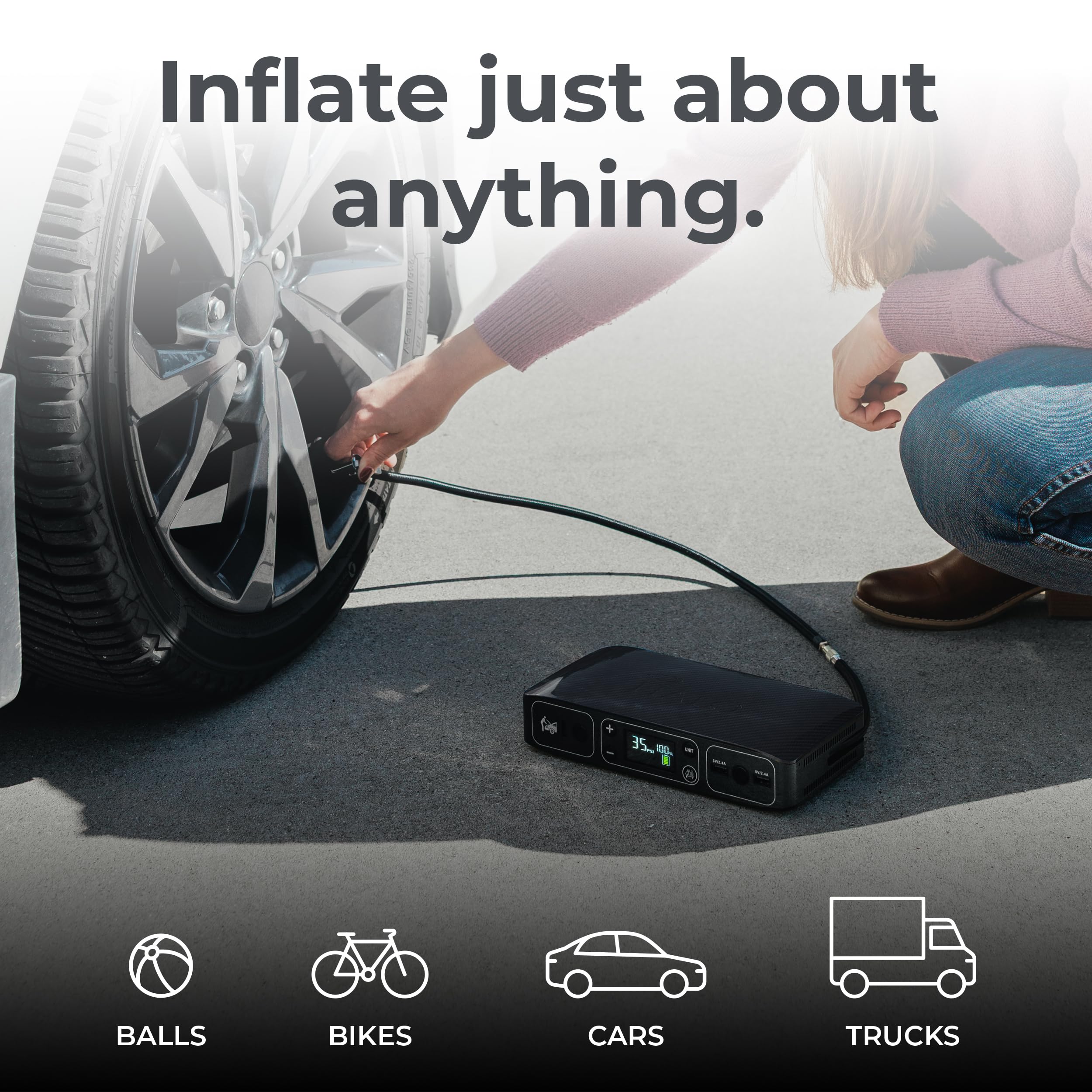 HALO Bolt Air pressure display helps inflate precisely to your target.