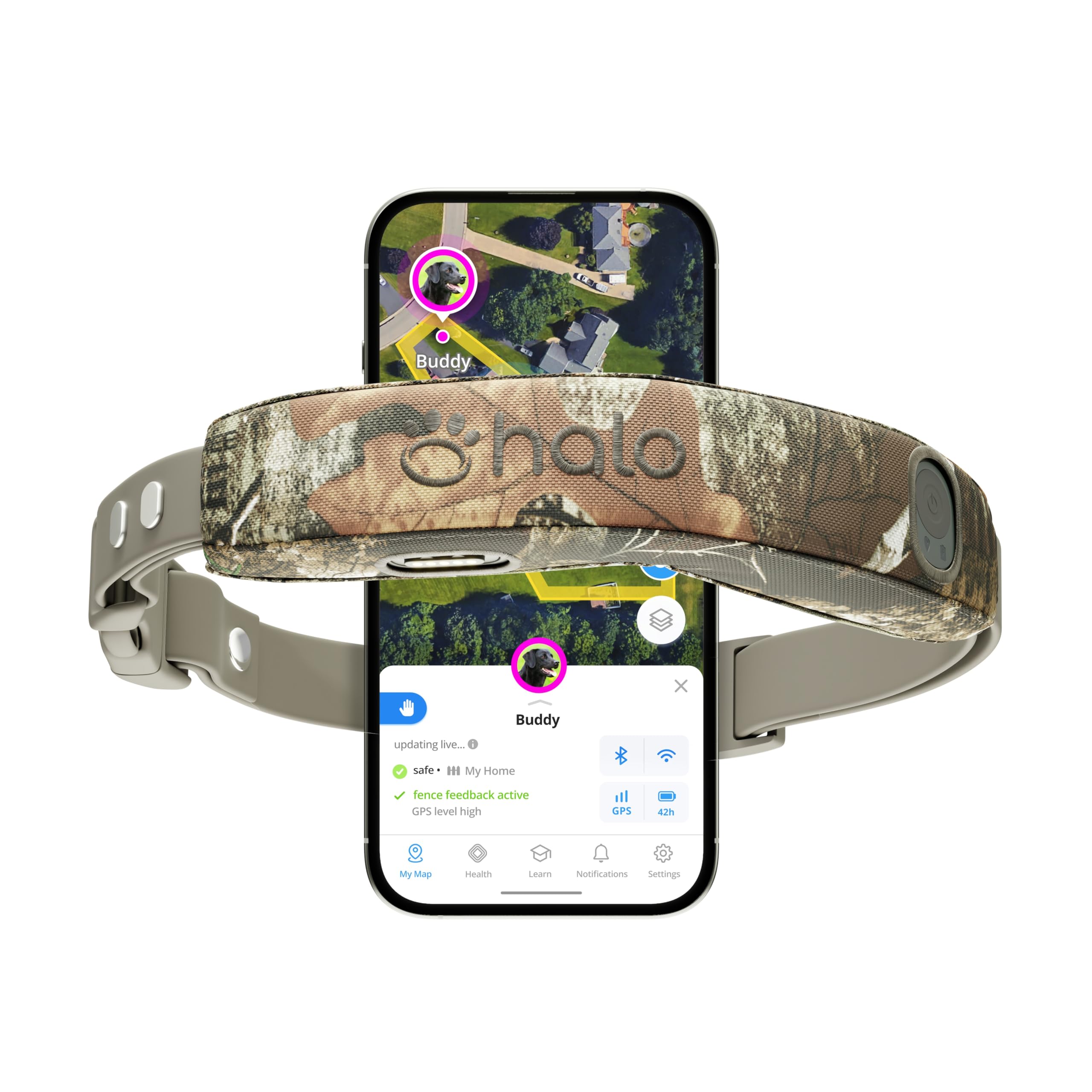 Halo Collar 5 real-time tracking provides precise outdoors location updates for your dog.