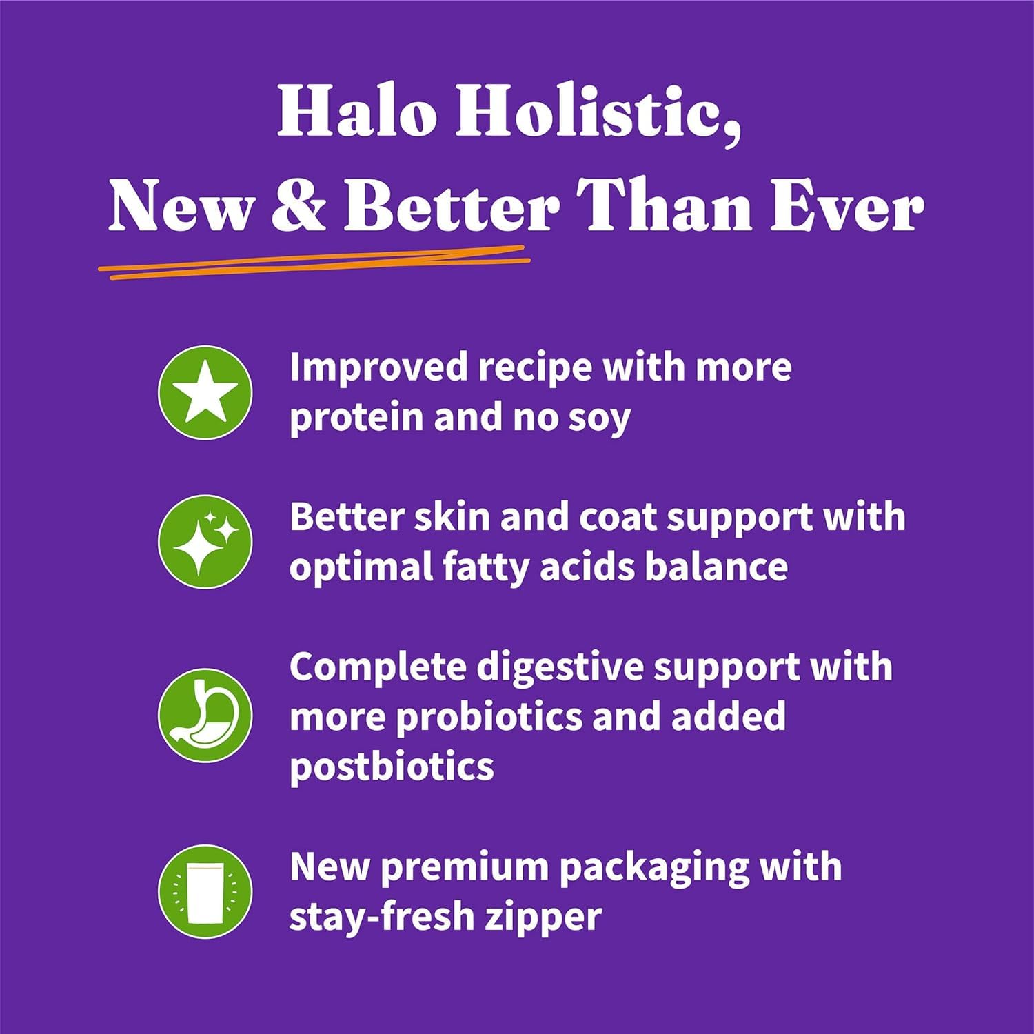 Halo Holistic Chien-santé-digeste : soutien digestif naturel grâce à des prébiotiques et probiotiques.