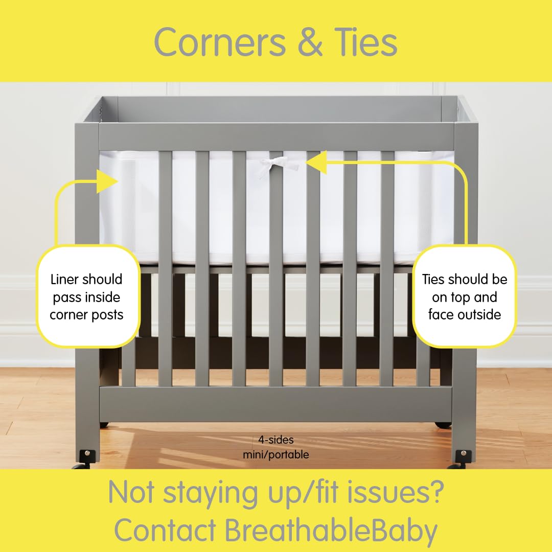 Halo mini crib breathable liner four sides covered for complete enclosure