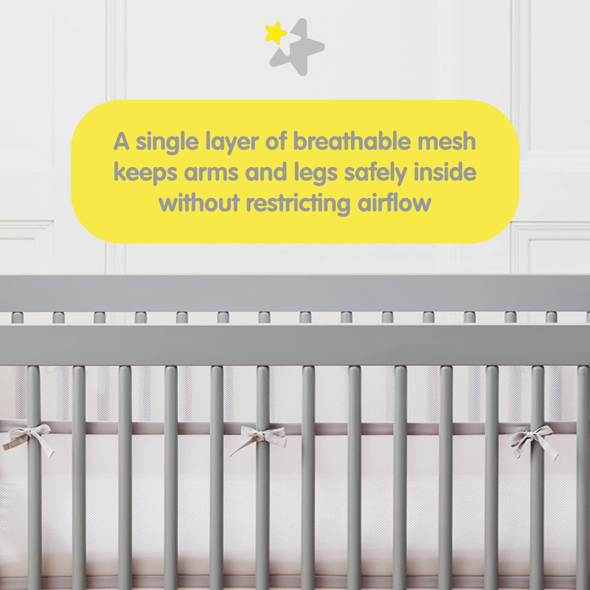 Halo safety tested crib liner verified for infant bedding safety