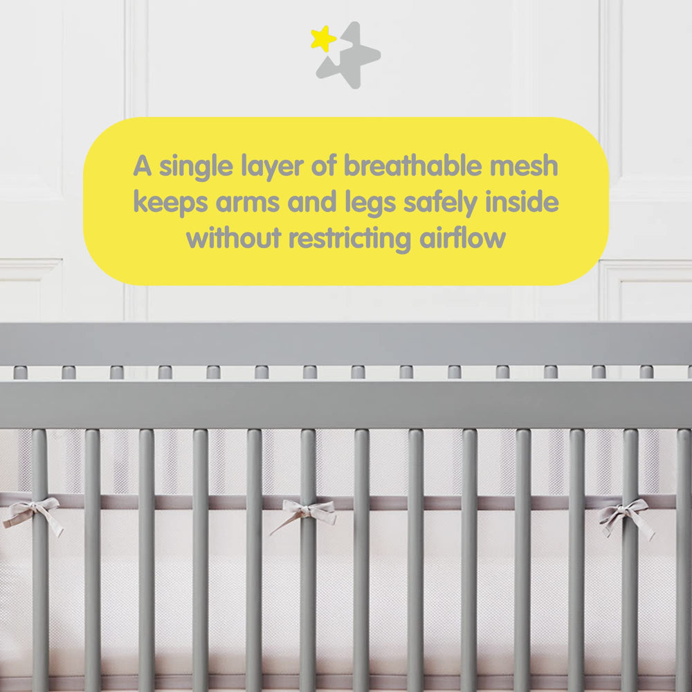 Halo safety tested crib liner verified for infant bedding safety