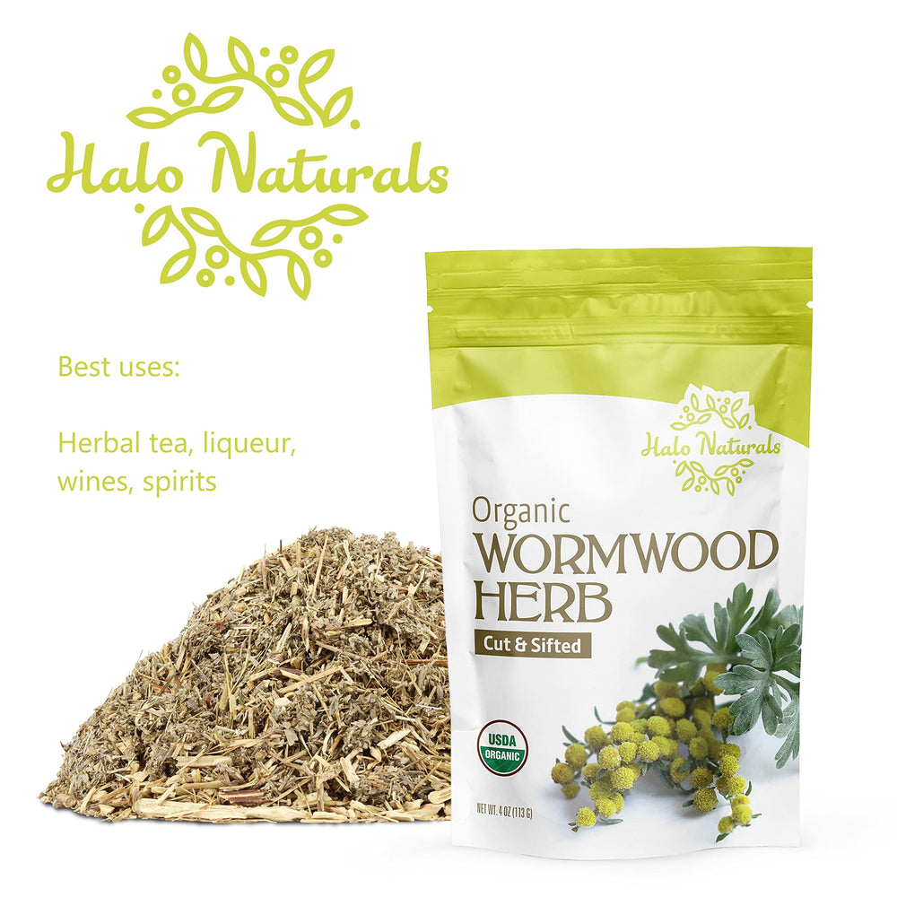 Halo Naturals origin Albania and Bulgaria indicating transparent sourcing for quality wormwood.