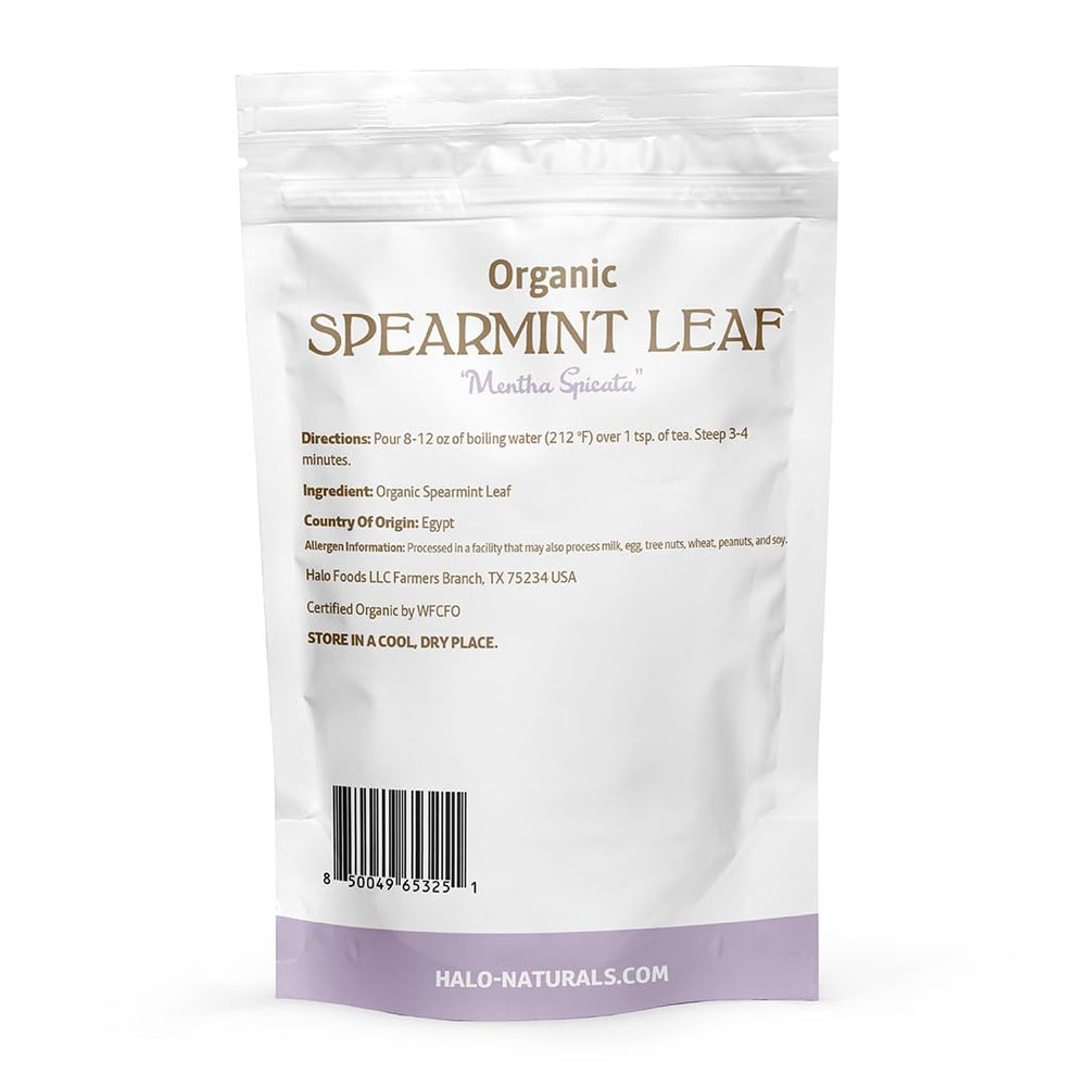 Halo Naturals USDA Organic seal on mint packaging signaling trusted quality.