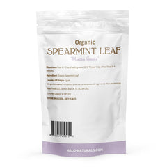 Halo Naturals USDA Organic seal on mint packaging signaling trusted quality.