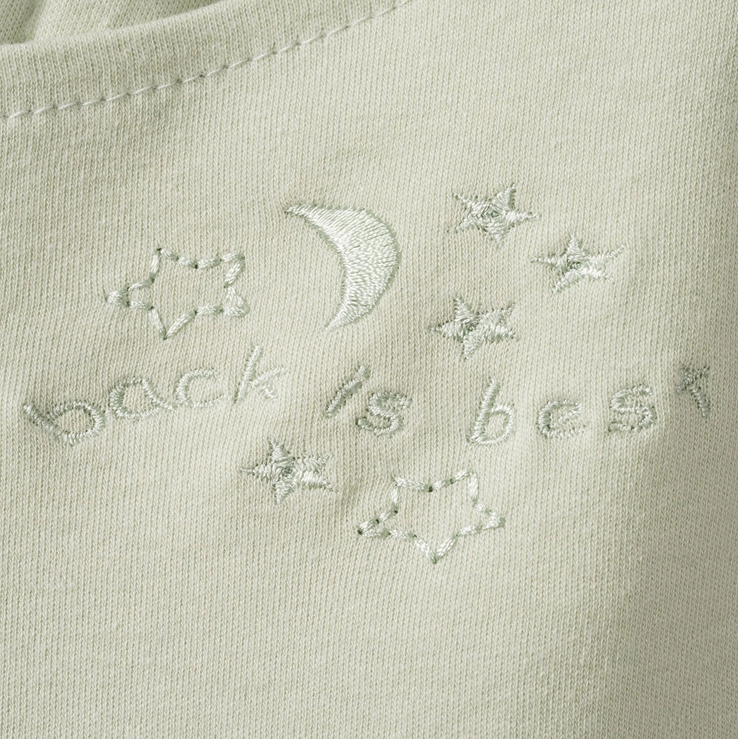 Halo Sleepsack Swaddle Sage arms-in setup demonstrates secure wrap
