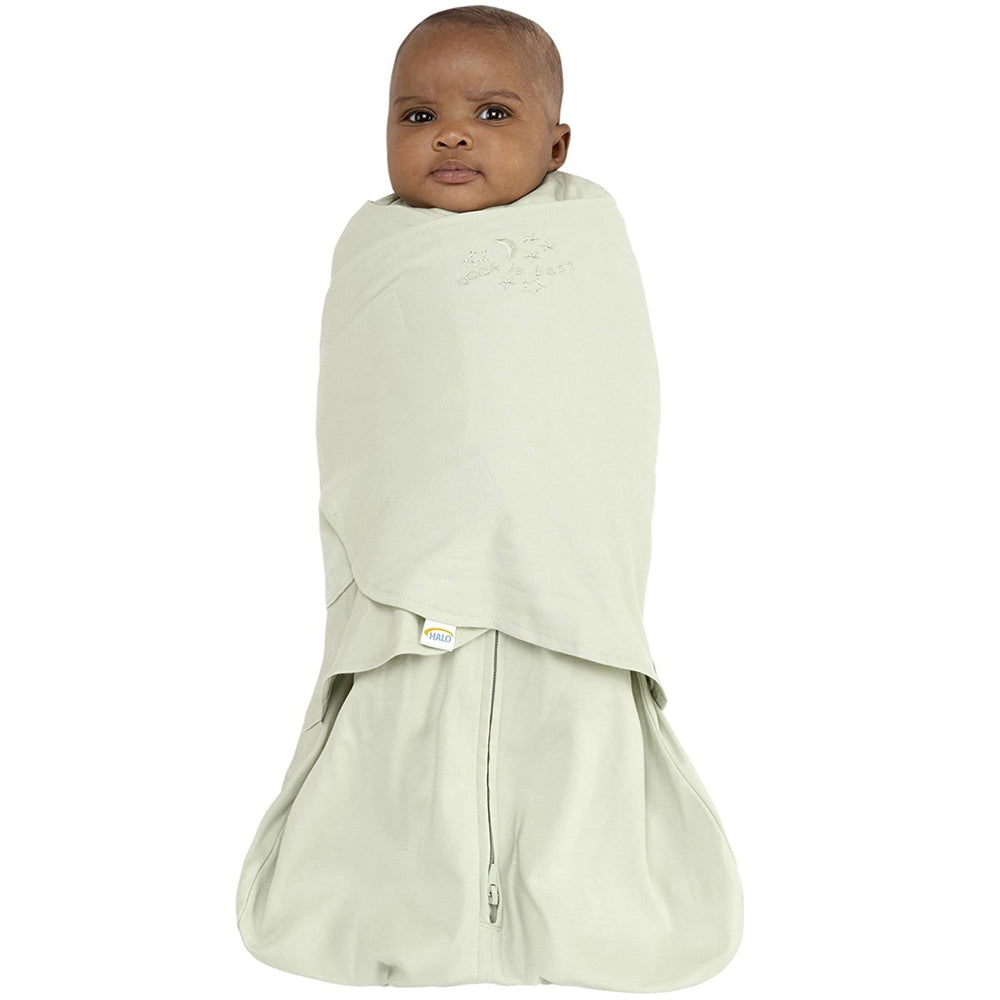 Halo Sleepsack Swaddle Sage fabric detail highlights soft cotton knit