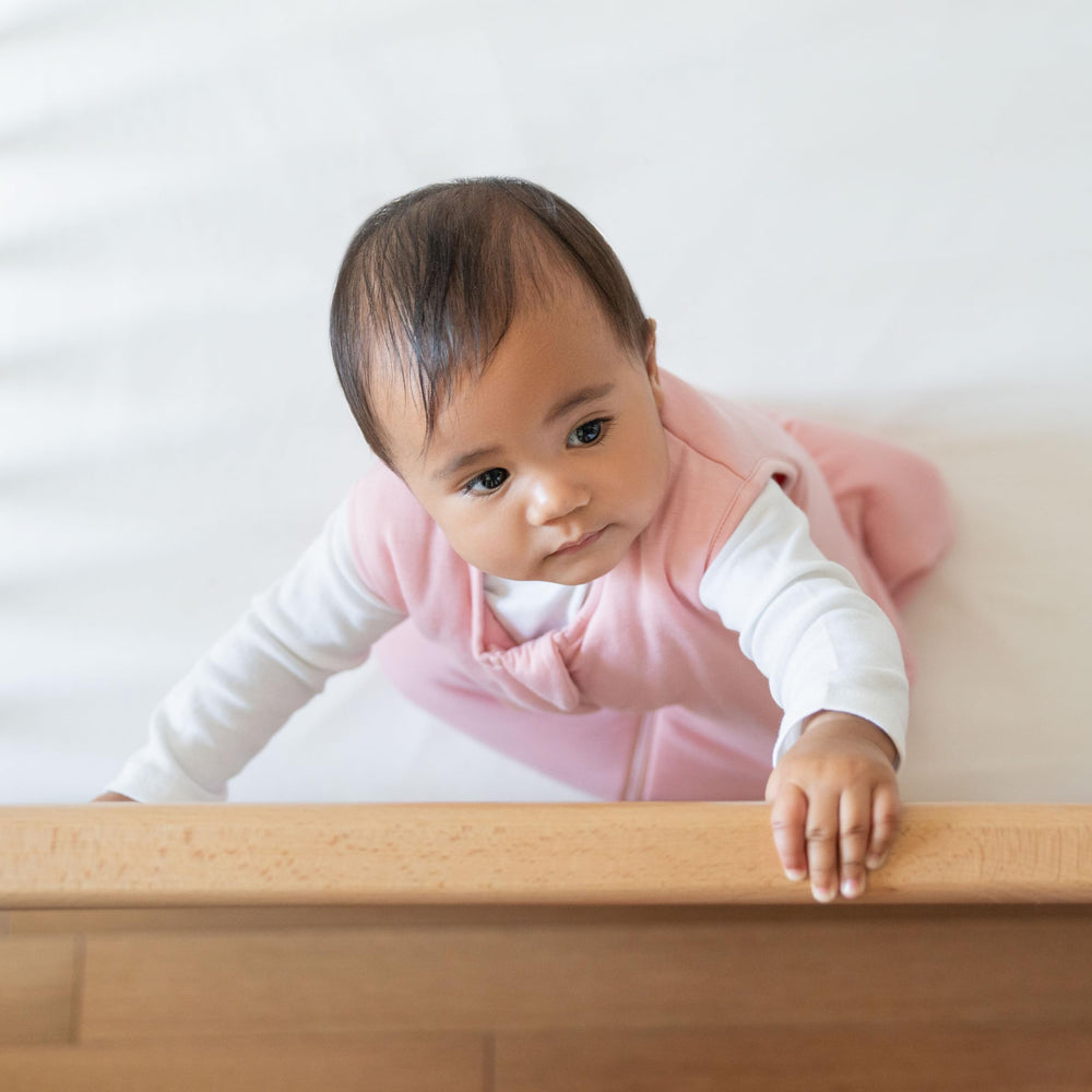 HALO SuperSoft blanket in dusty pink adds softness to bedtime routines.